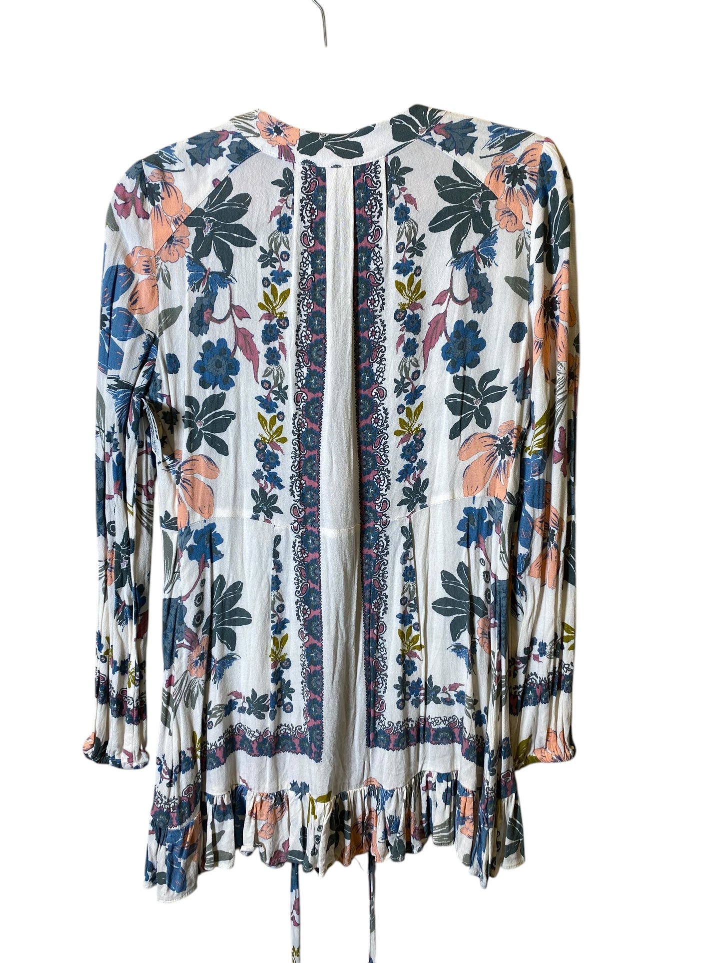 Tunic Long Sleeve By Free People In Floral Print, Size: S