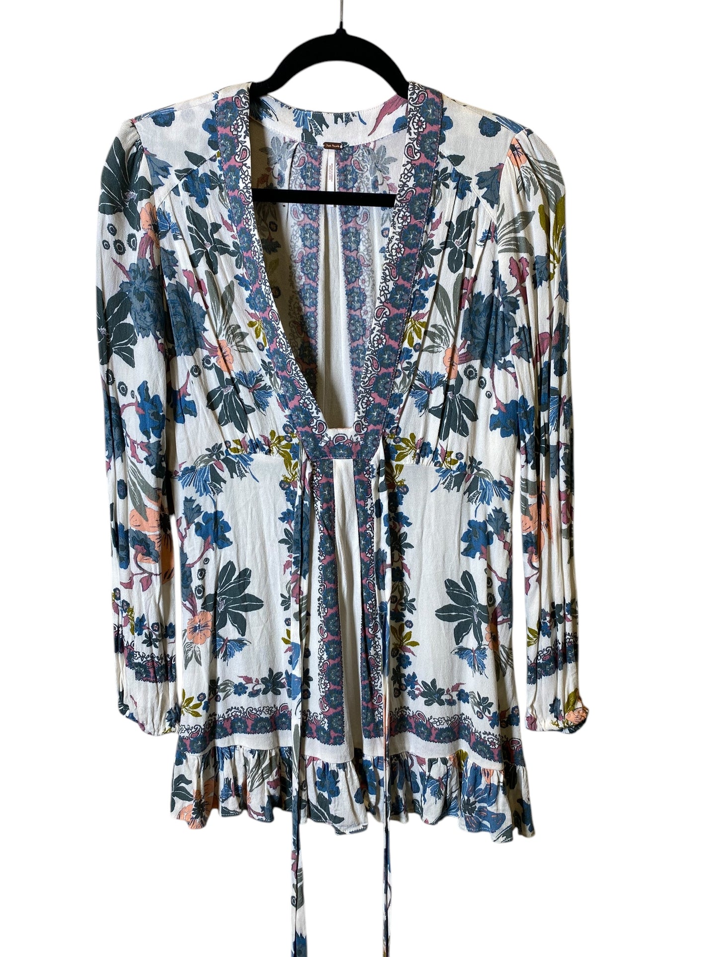 Tunic Long Sleeve By Free People In Floral Print, Size: S