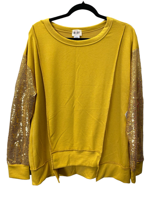 Top Long Sleeve By Bibi In Yellow, Size: M