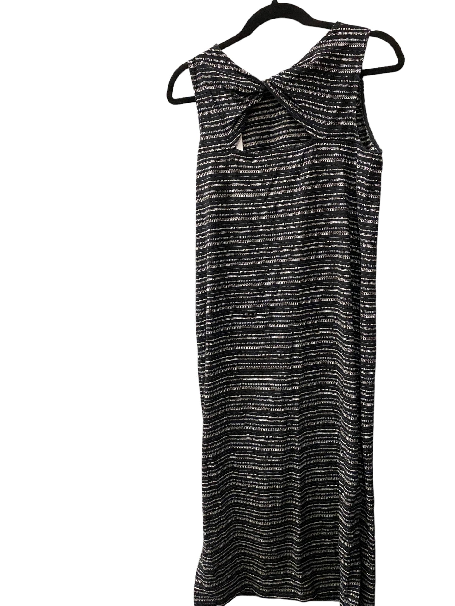 Dress Casual Maxi By Loft In Black & Cream, Size: M