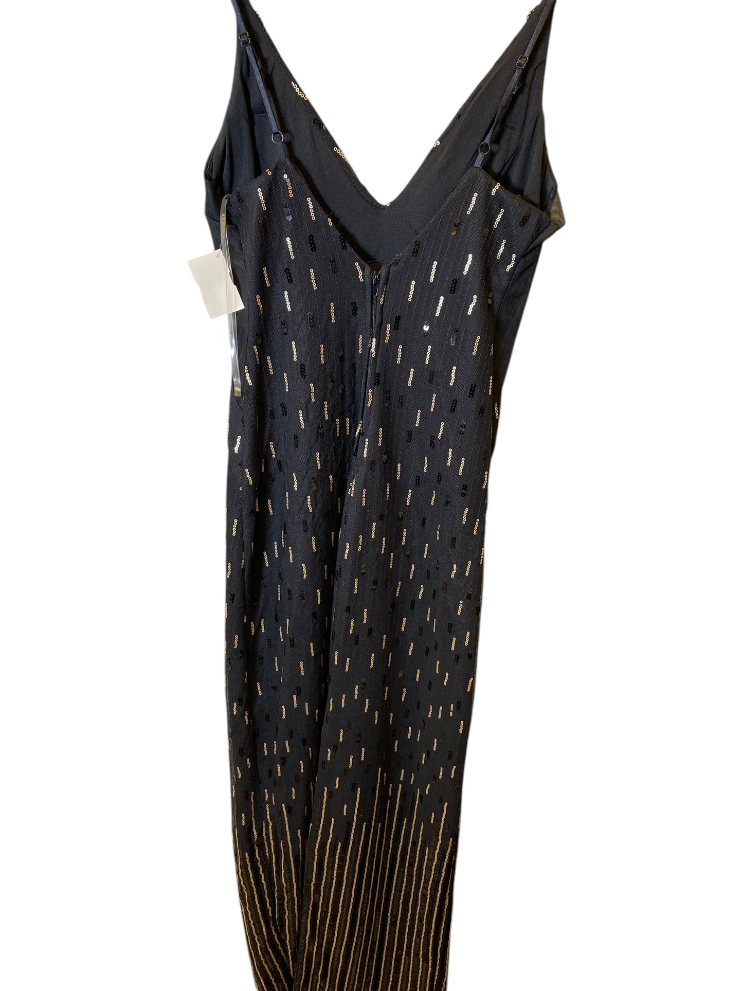 Dress Party Long By Clothes Mentor In Black & Gold, Size: Xs