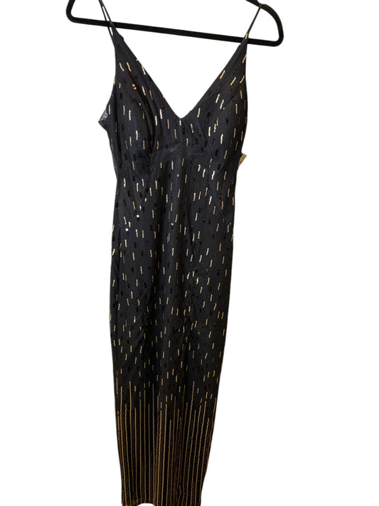 Dress Party Long By Clothes Mentor In Black & Gold, Size: Xs