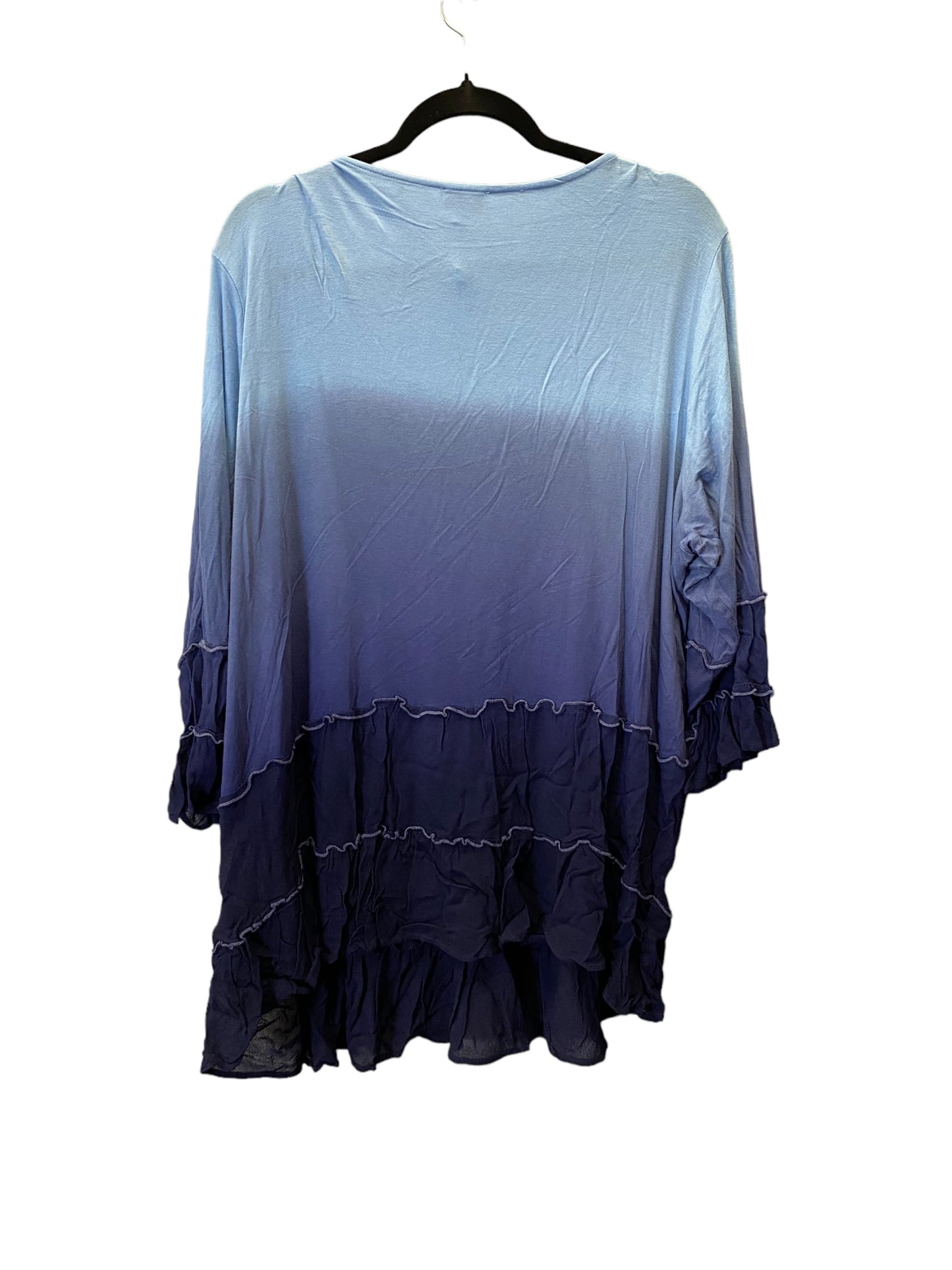 Top Long Sleeve By Avenue In Blue, Size: 3x