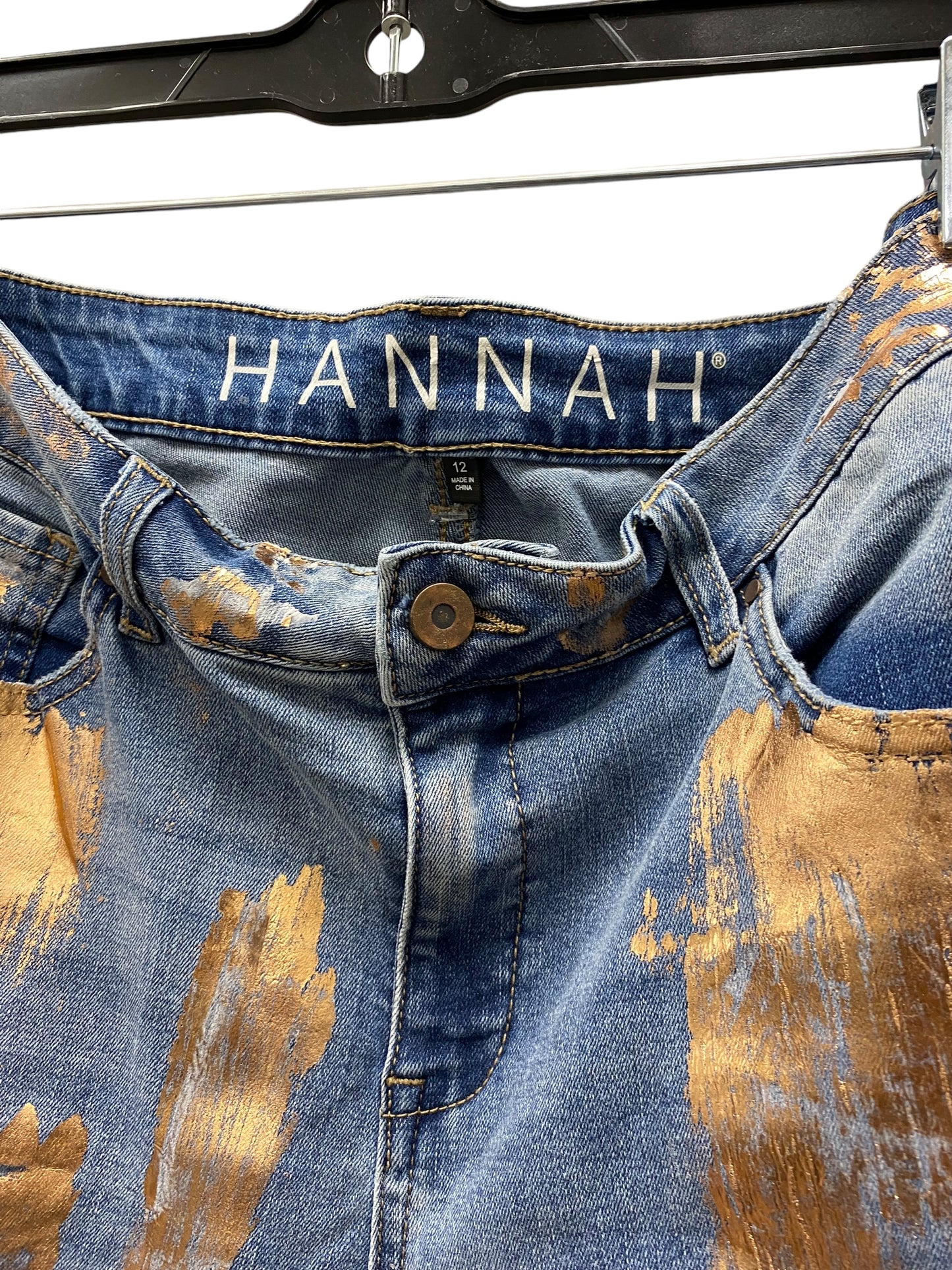 Jeans Straight By Hannah In Blue Denim, Size: 12