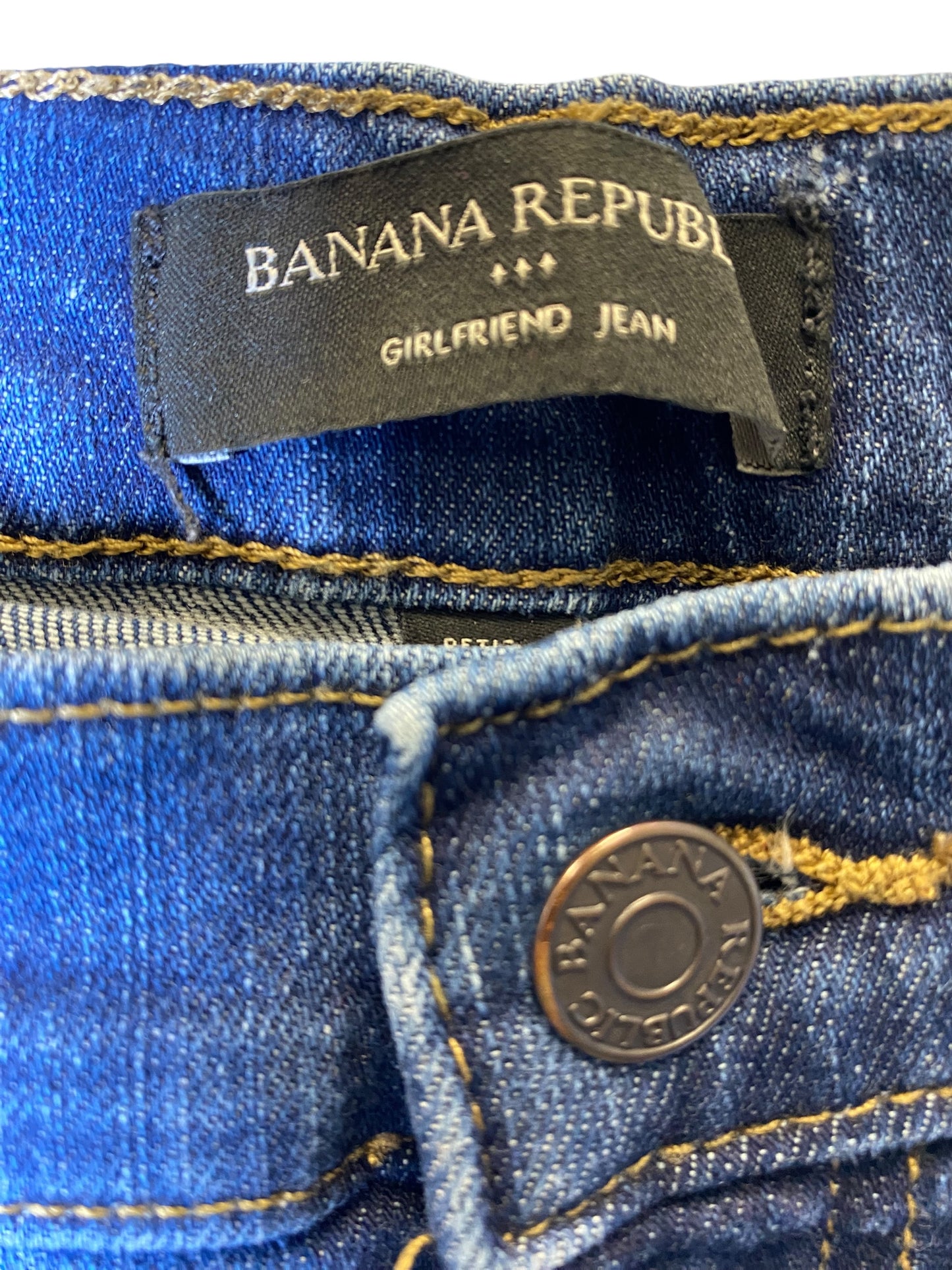 Jeans Straight By Banana Republic In Blue Denim, Size: 12