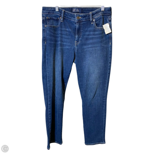 Jeans Straight By Gap In Blue Denim, Size: 12