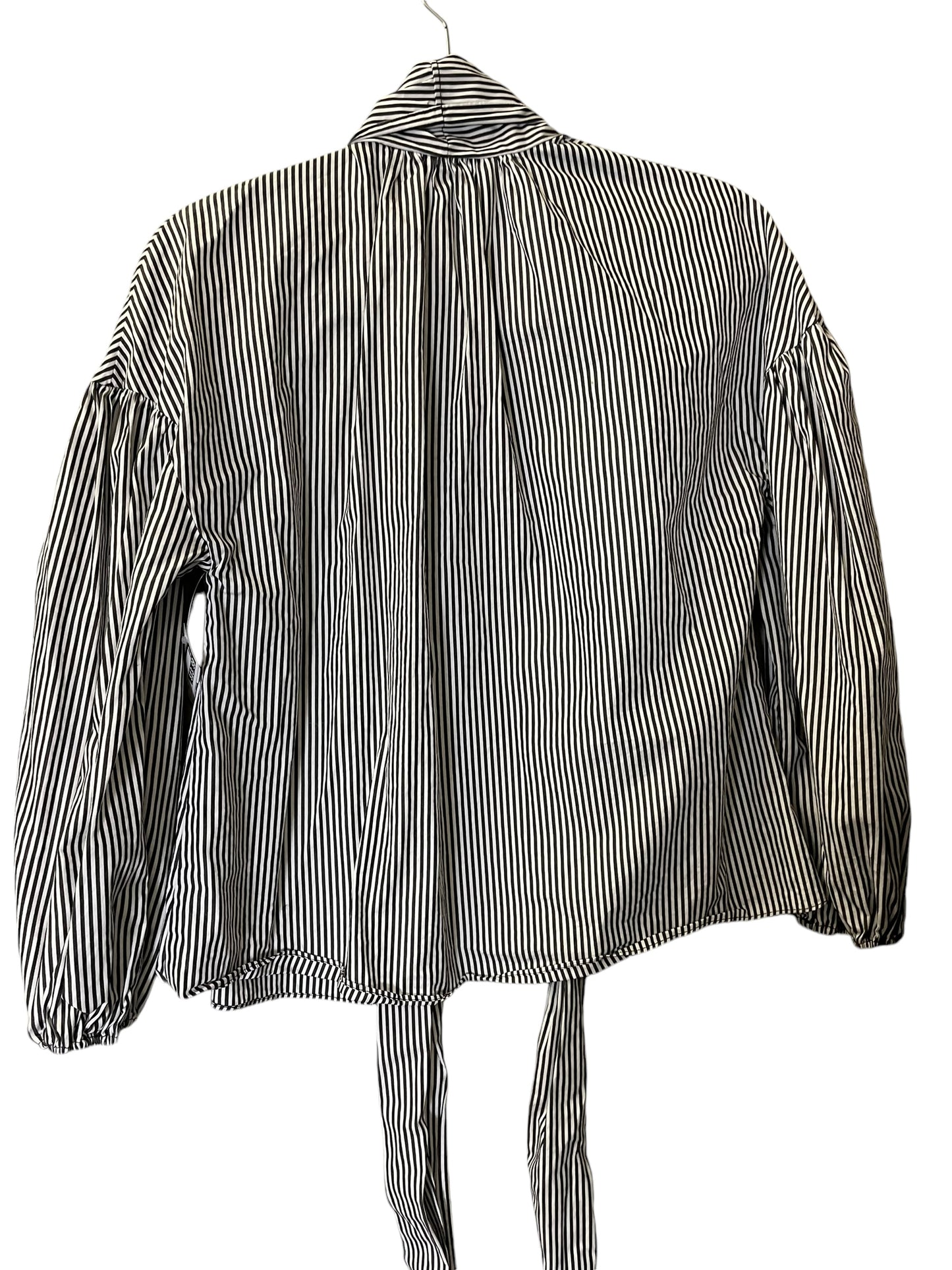 Blouse Long Sleeve By Zara In Striped Pattern, Size: Xs