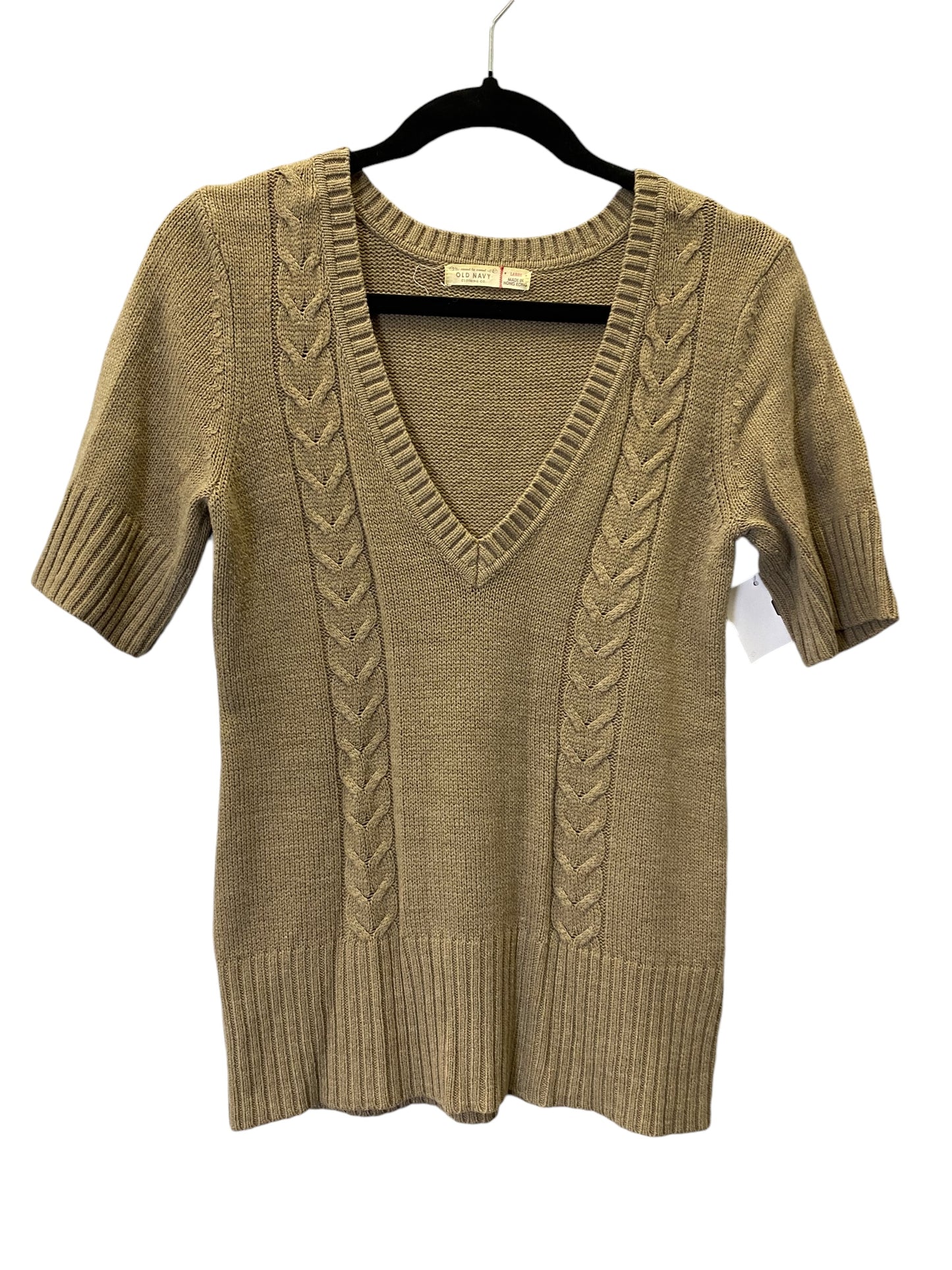 Sweater Short Sleeve By Old Navy In Brown, Size: L