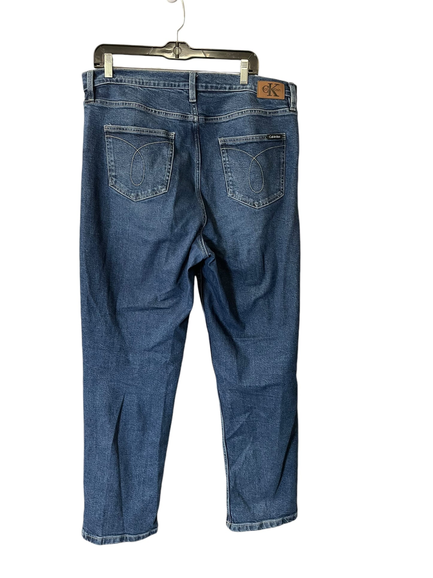 Jeans Straight By Calvin Klein In Blue Denim, Size: 14