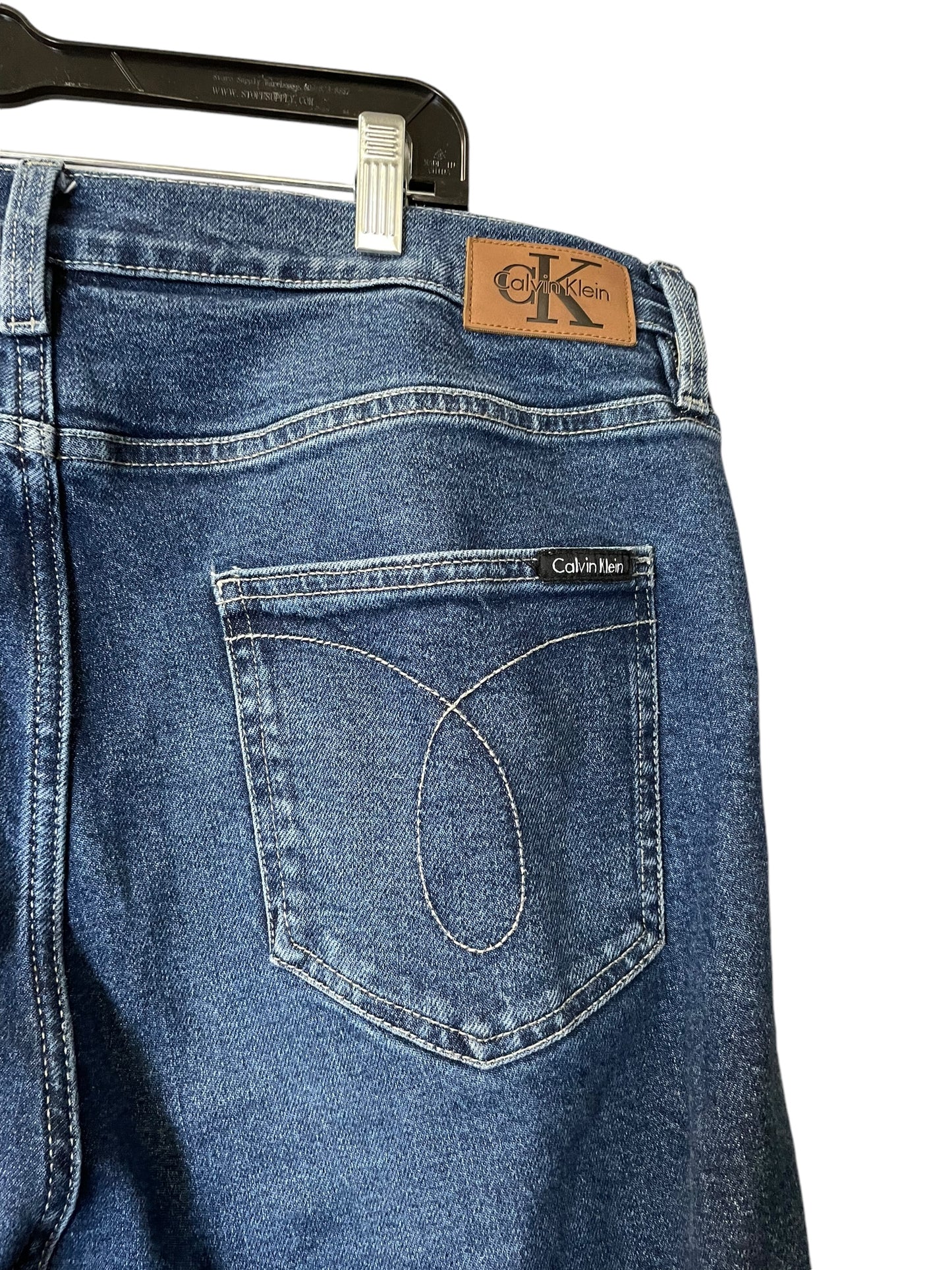 Jeans Straight By Calvin Klein In Blue Denim, Size: 14