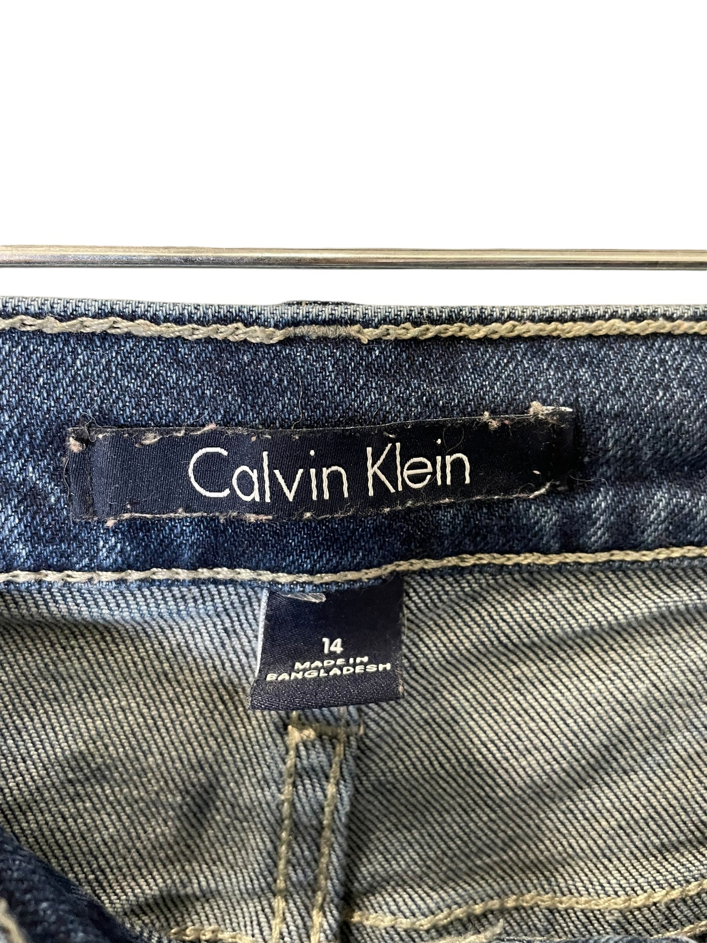 Jeans Straight By Calvin Klein In Blue Denim, Size: 14