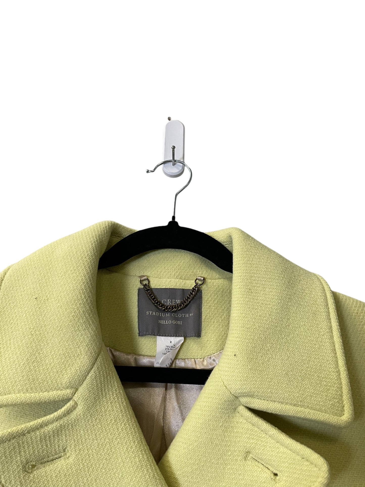 Coat Peacoat By J. Crew In Yellow, Size: Xs