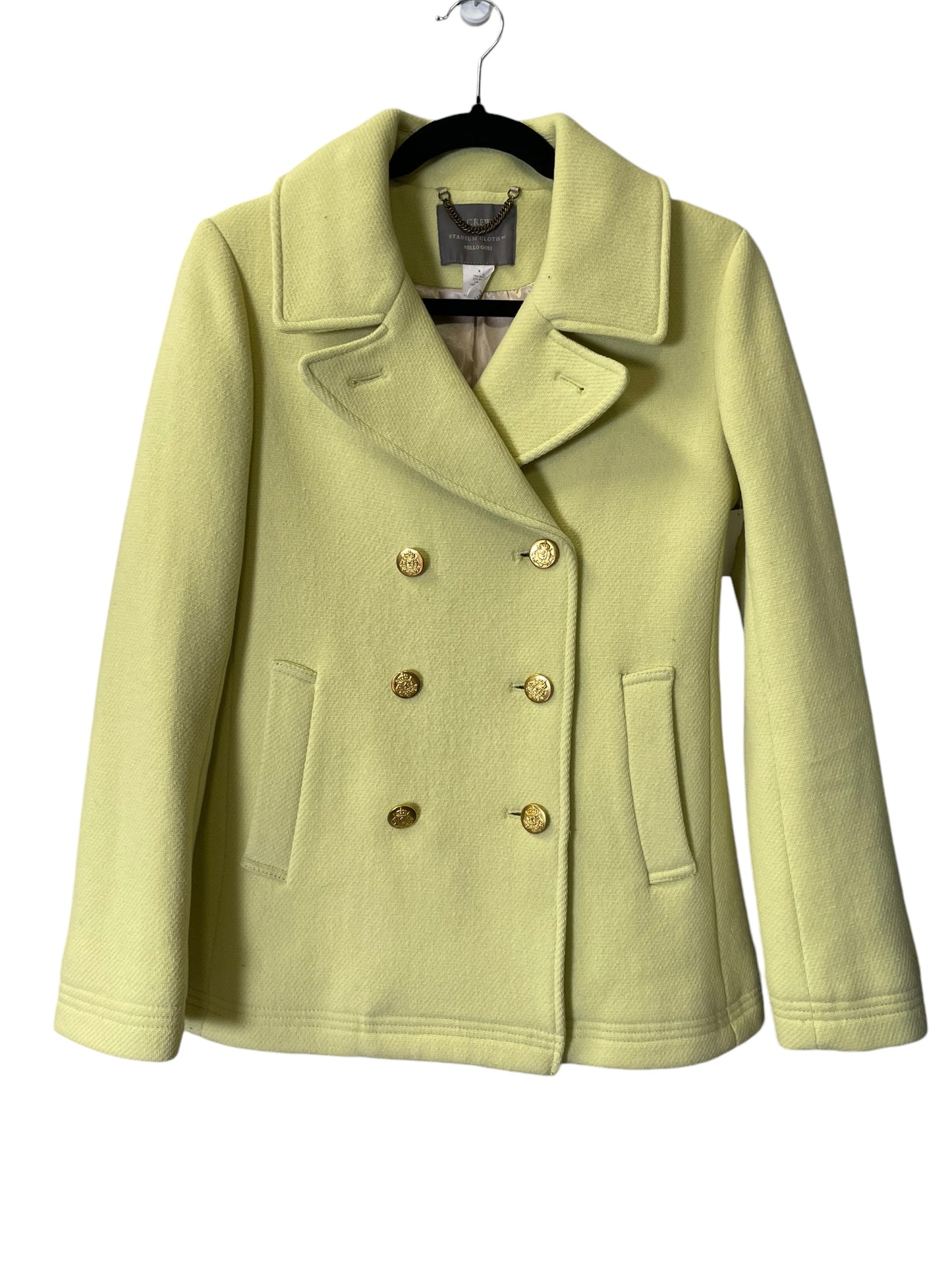 Coat Peacoat By J. Crew In Yellow, Size: Xs