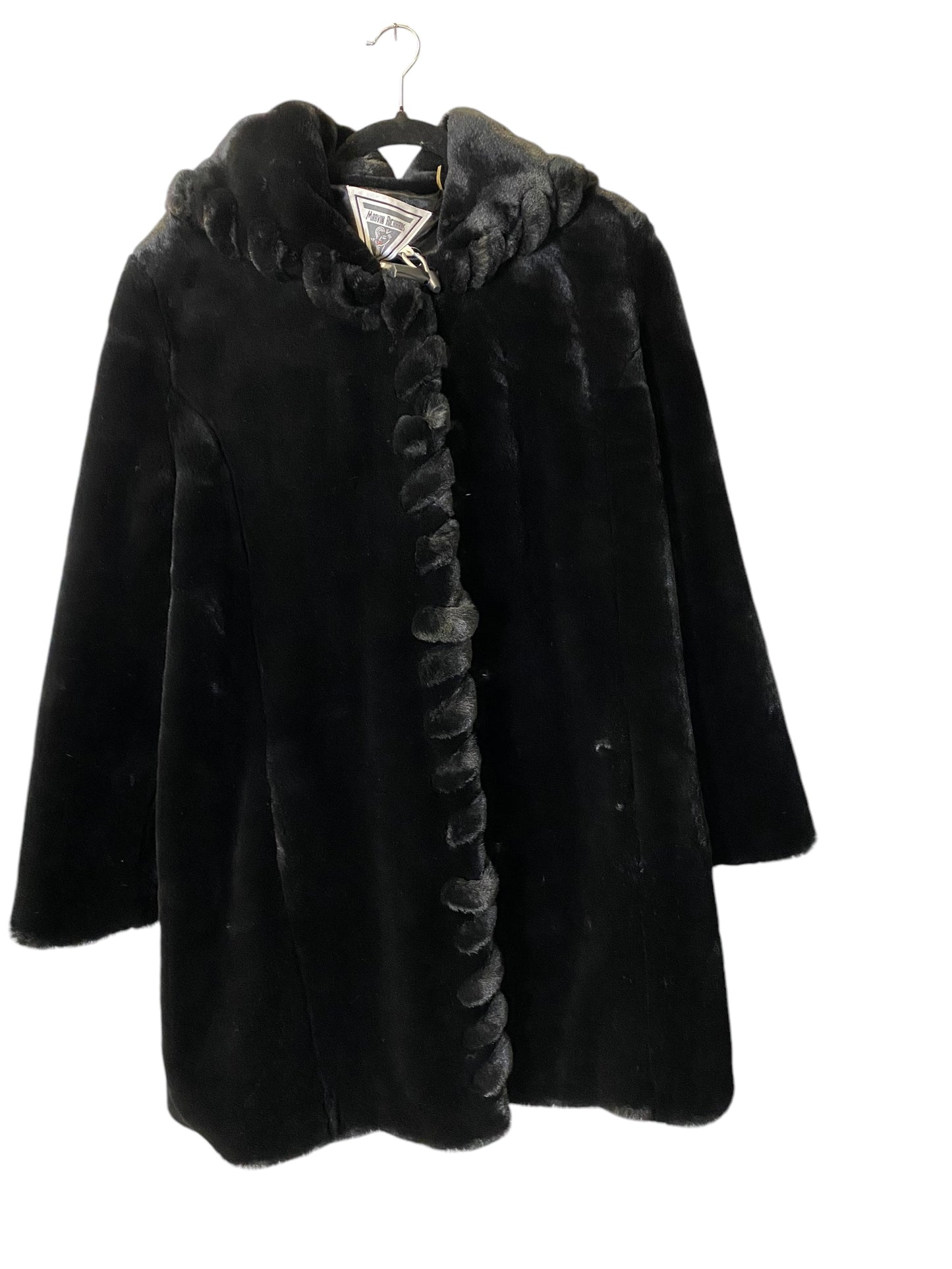 Coat Faux Fur & Sherpa By Marvin Richards In Black, Size: L