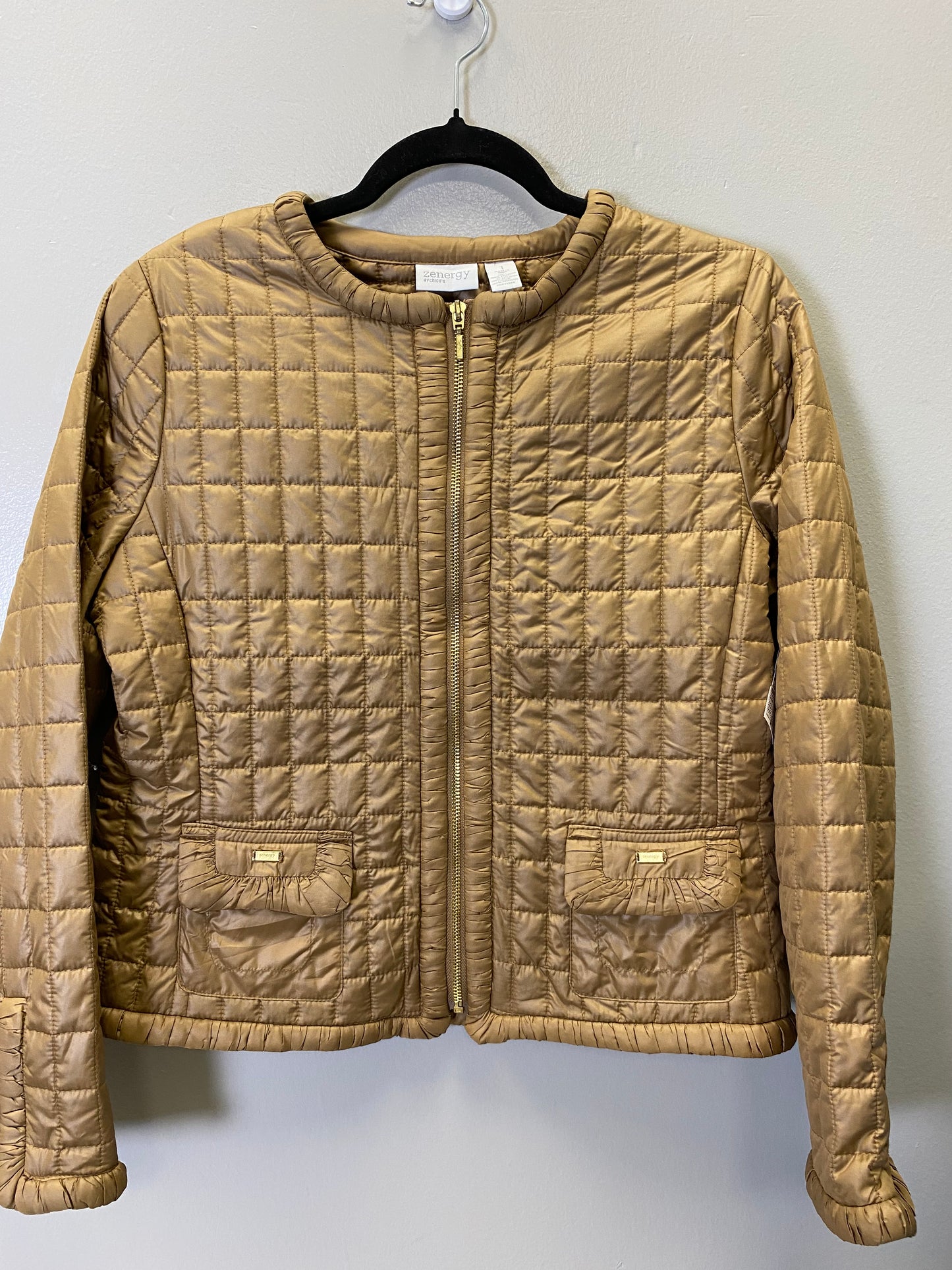 Jacket Puffer & Quilted By Zenergy By Chicos In Bronze, Size: M