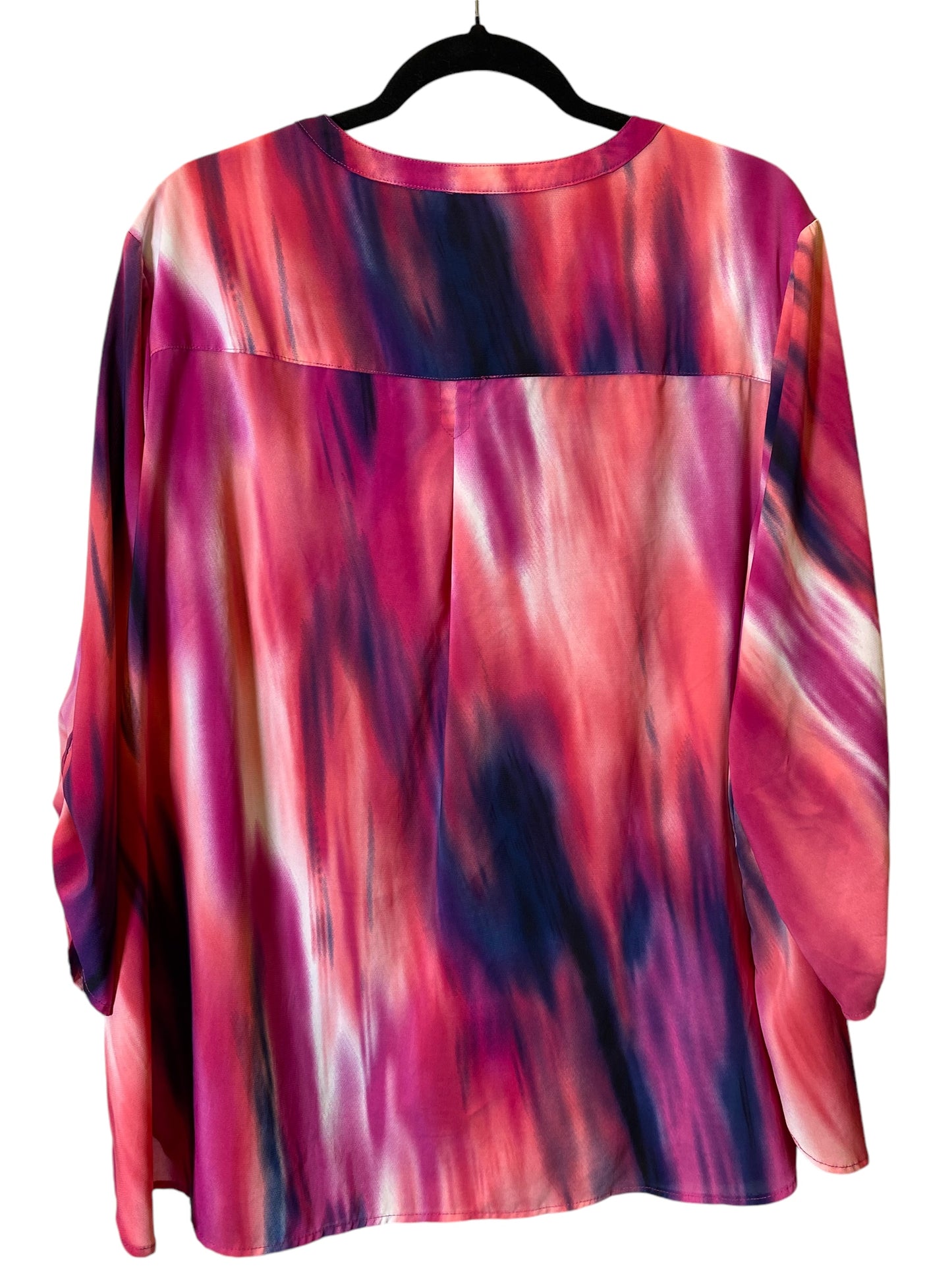 Blouse 3/4 Sleeve By Faded Glory In Multi-colored, Size: 3x