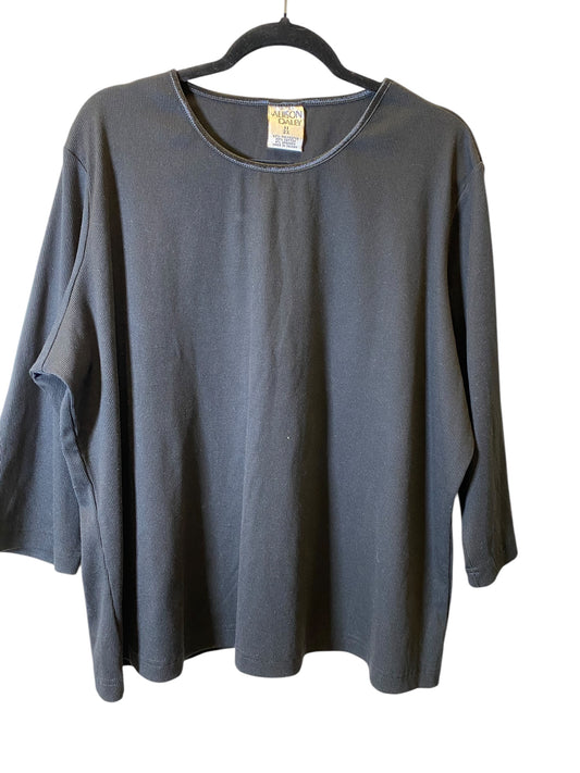 Top Long Sleeve Basic By Allison Daley In Black, Size: 3x