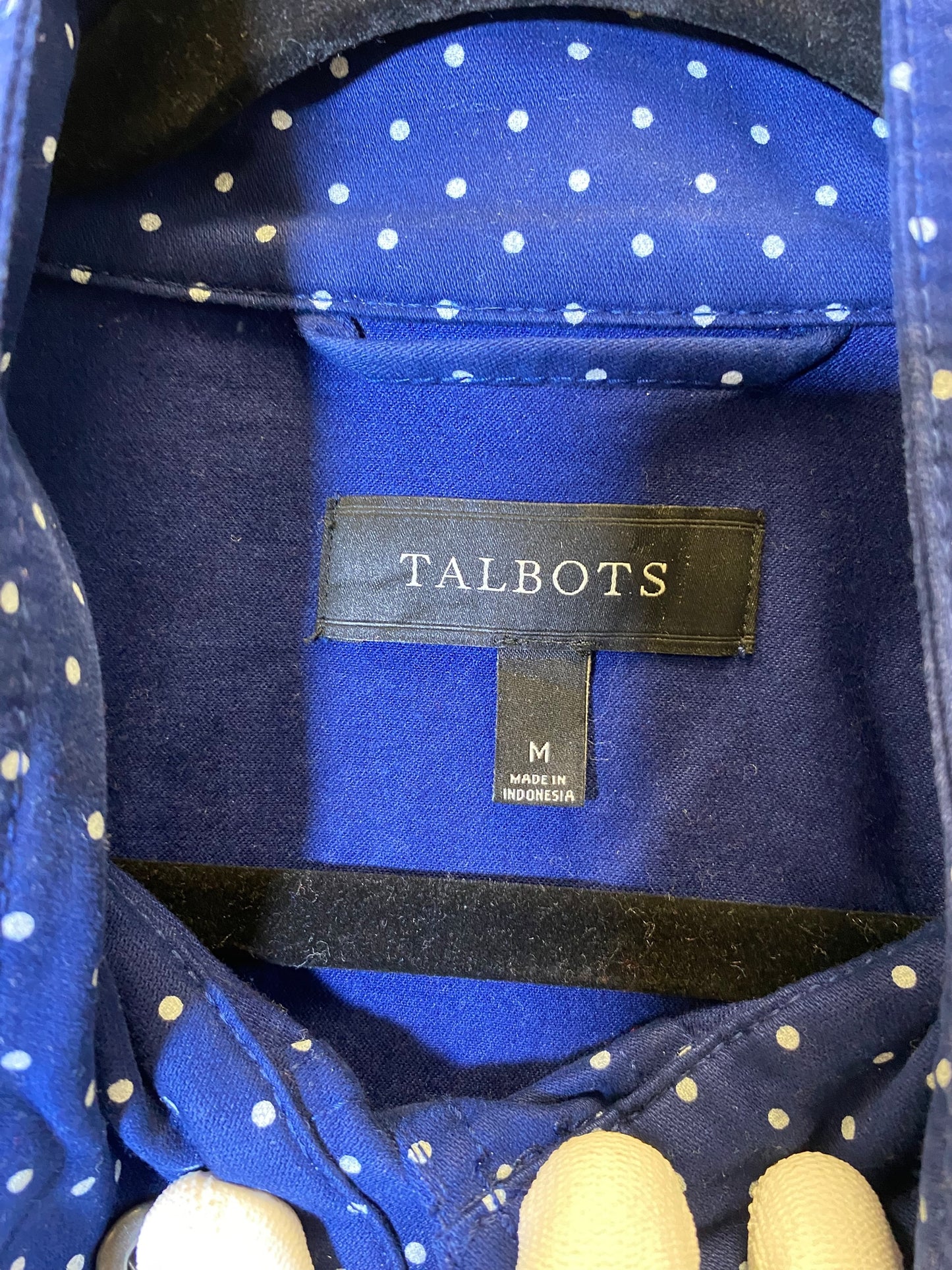 Jacket Shirt By Talbots In Polkadot Pattern, Size: M