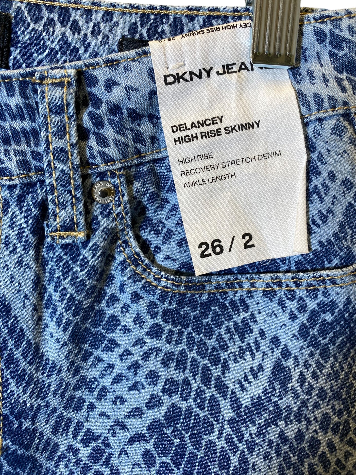 Jeans Skinny By Dkny In Snakeskin Print, Size: 2