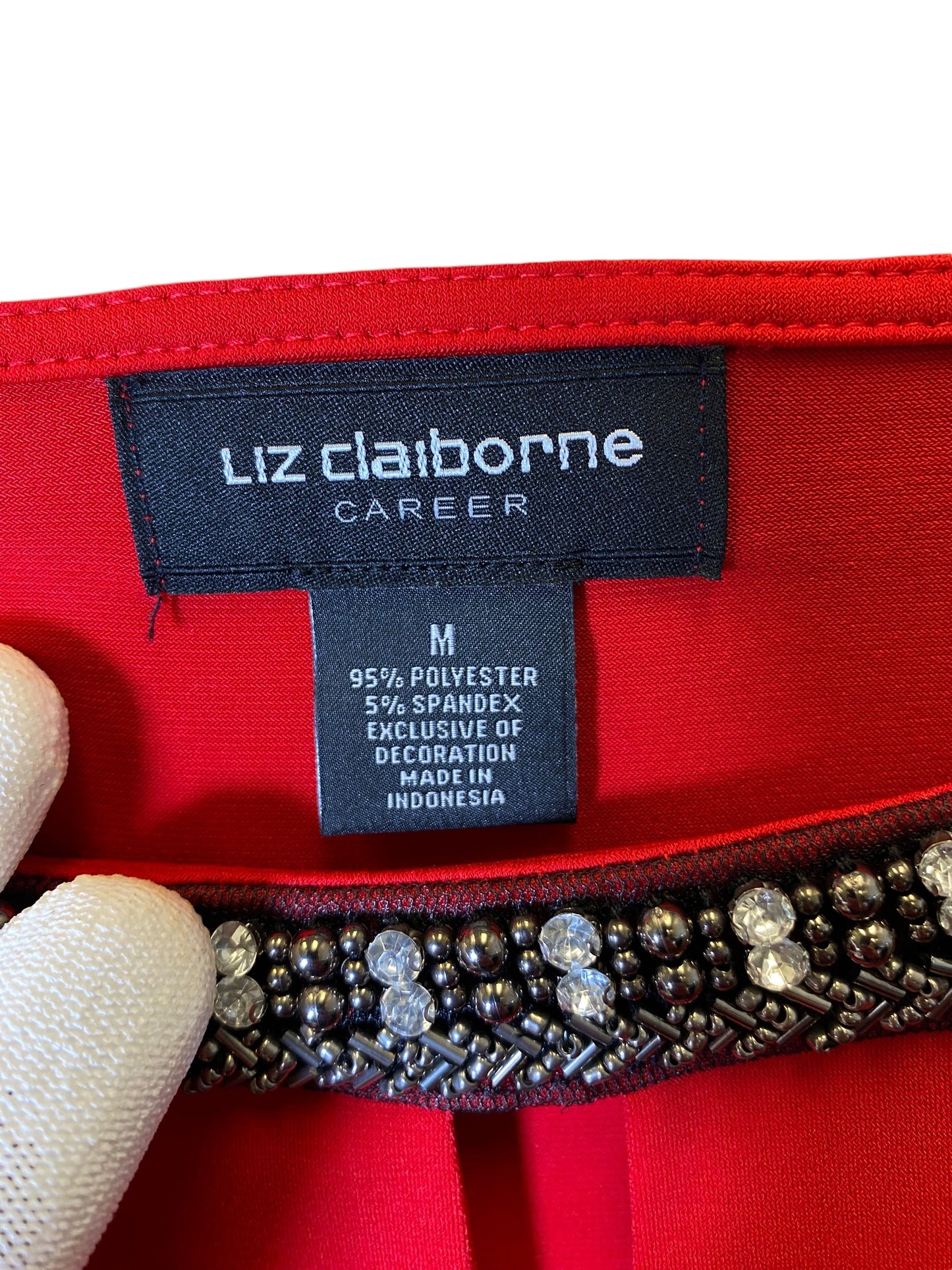 Top Long Sleeve By Liz Claiborne In Red, Size: M