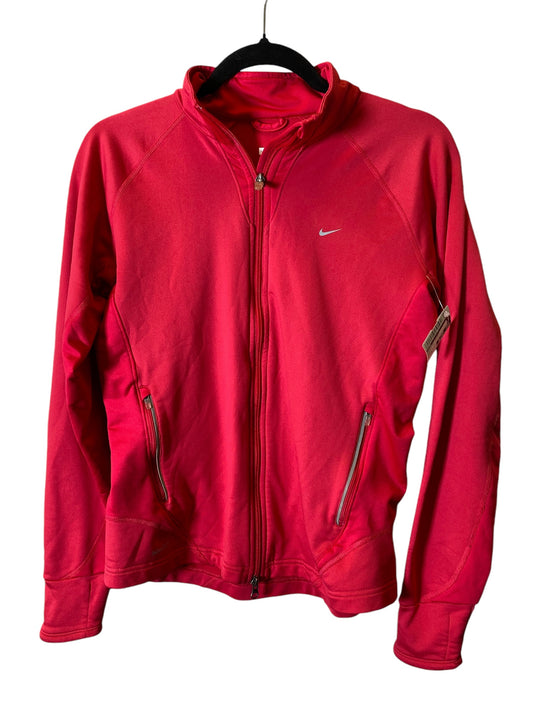 Athletic Jacket By Nike In Red, Size: M