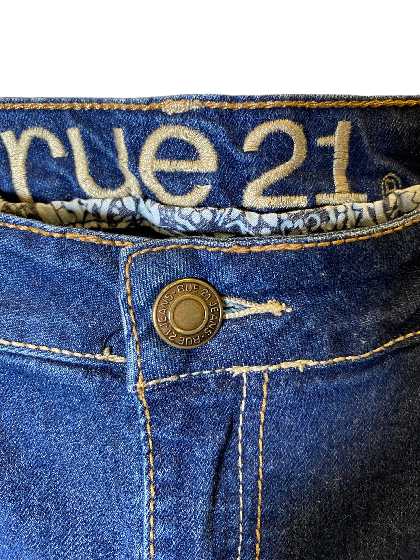 Jeans Straight By Rue 21 In Blue Denim, Size: 12