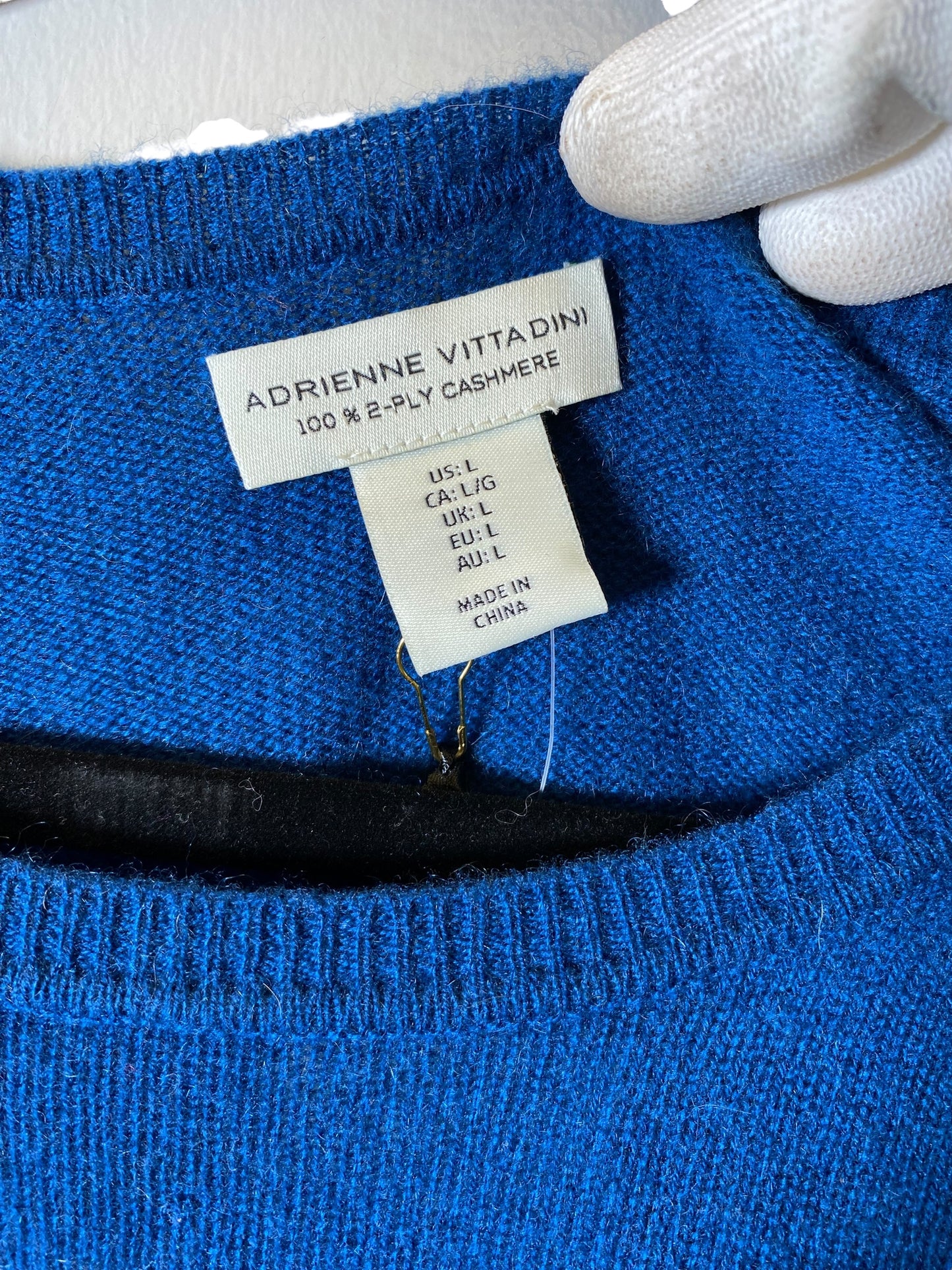 Sweater By Adrienne Vittadini In Blue, Size: L