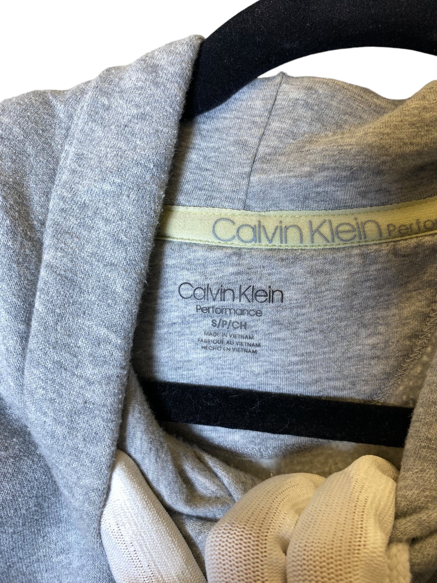 Sweatshirt Hoodie By Calvin Klein Performance In Grey, Size: S