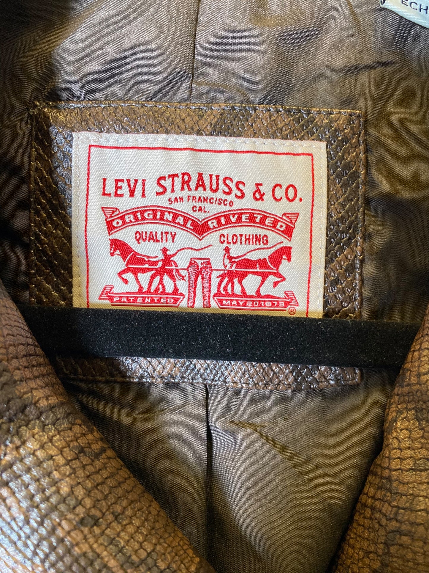 Jacket Moto Leather By Levis In Snakeskin Print, Size: Xs