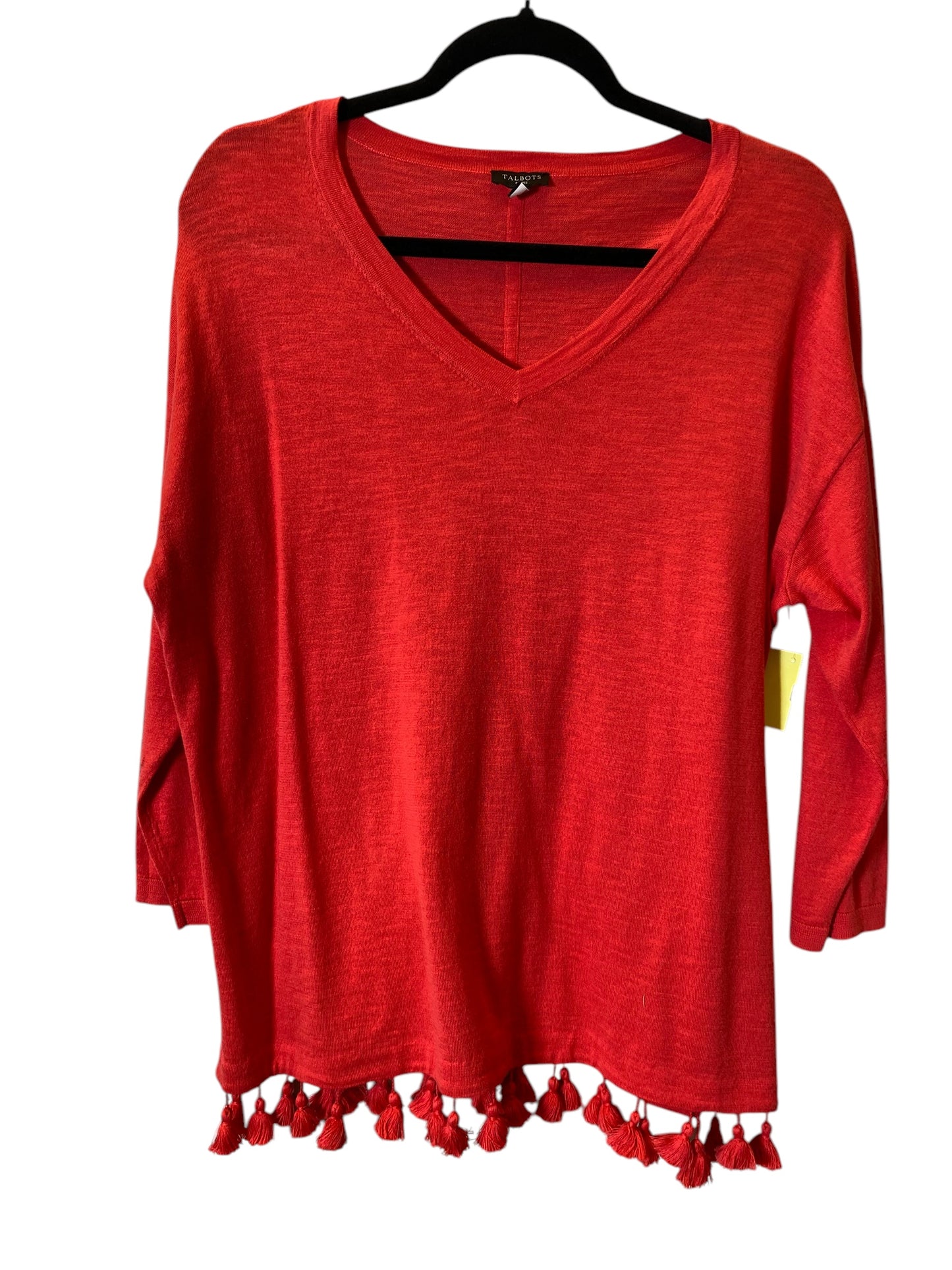 Top Long Sleeve By Talbots In Red, Size: Xl