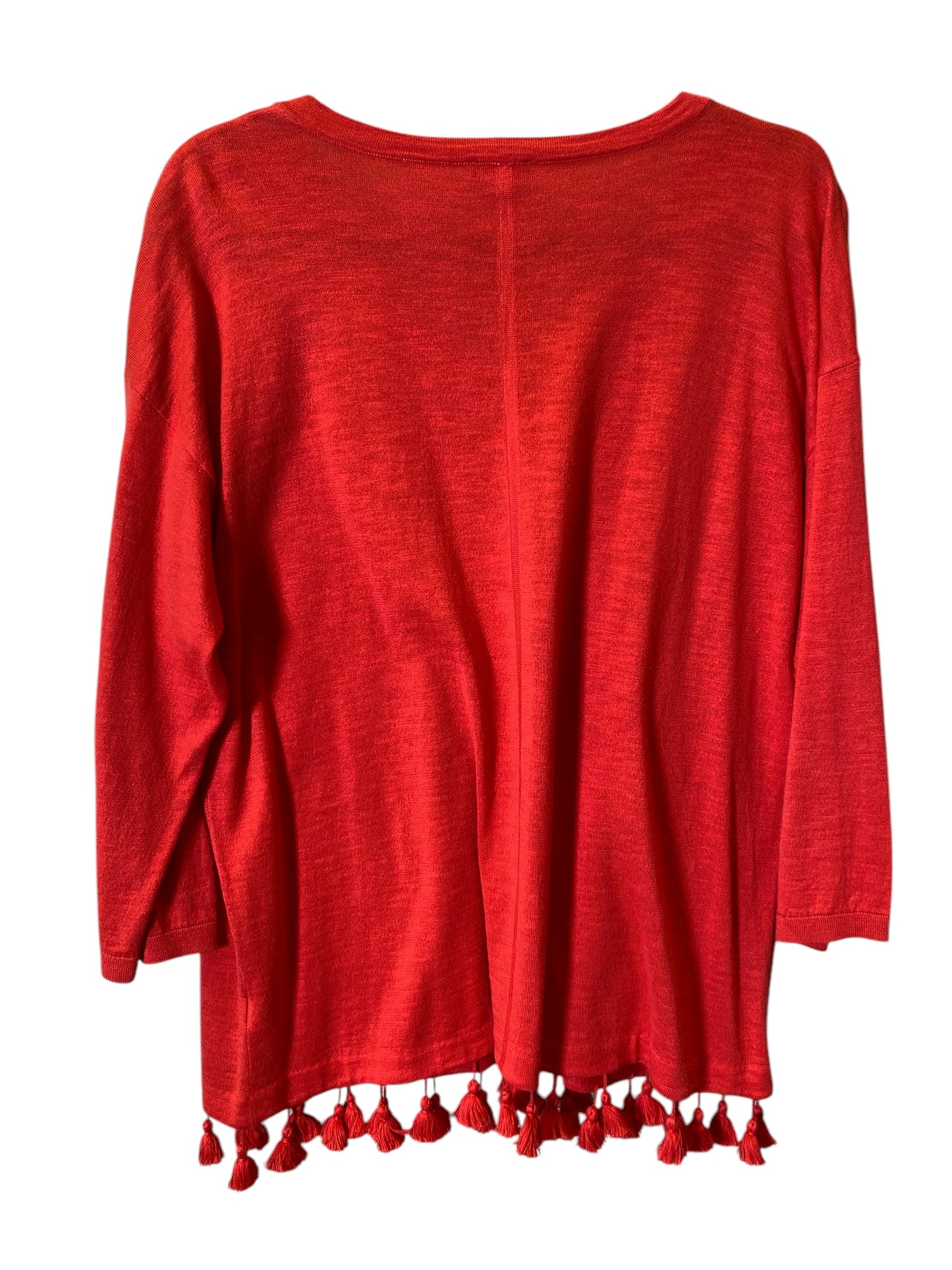 Top Long Sleeve By Talbots In Red, Size: Xl