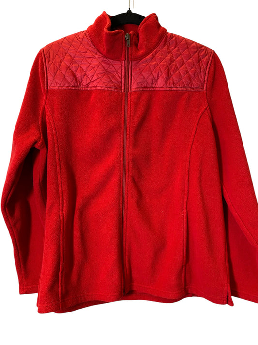 Jacket Fleece By Talbots In Red, Size: Xl