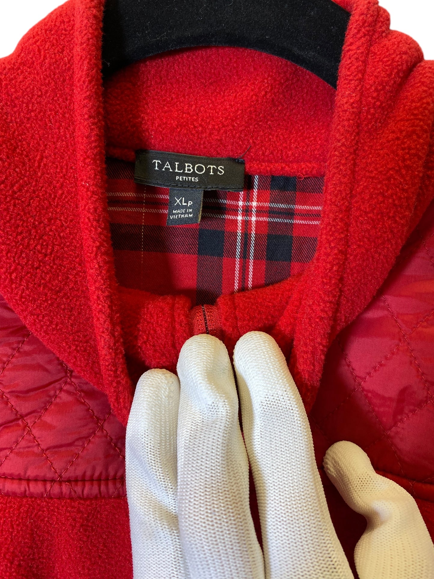 Jacket Fleece By Talbots In Red, Size: Xl