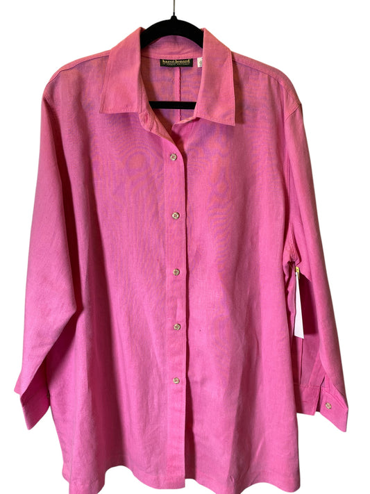 Blouse Long Sleeve By Harve Bernard In Pink, Size: 2x