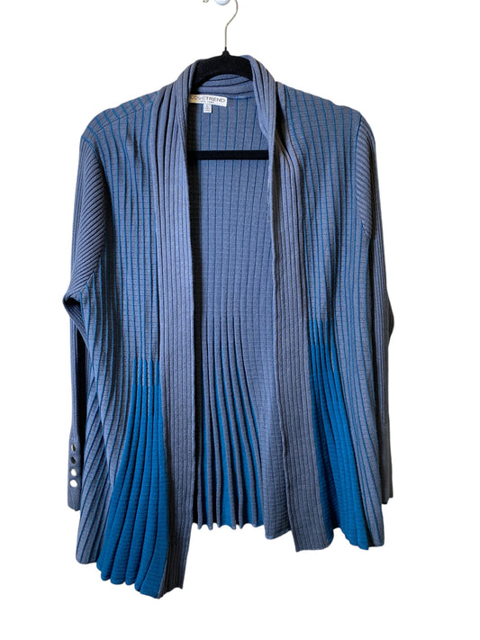 Sweater Cardigan By Clothes Mentor In Blue & Grey, Size: L