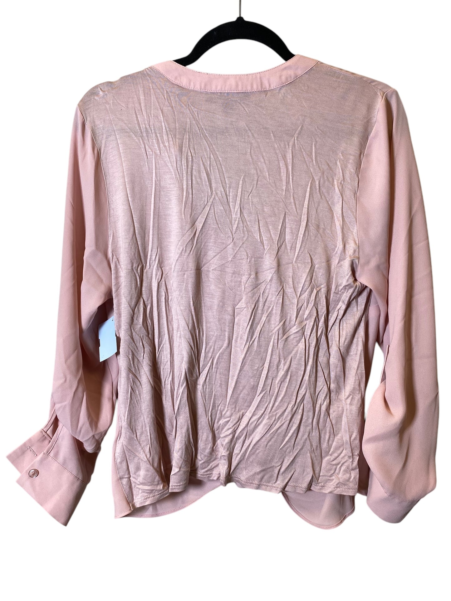 Blouse Long Sleeve By International Concepts In Pink, Size: L