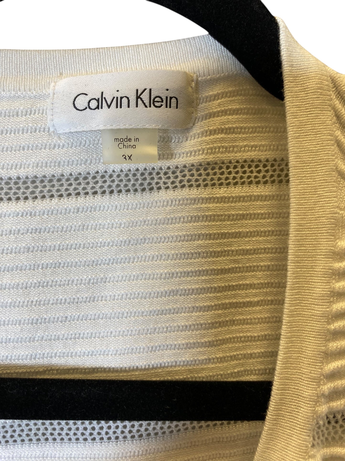 Cardigan By Calvin Klein In White, Size: 3x