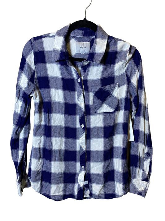 Blouse Long Sleeve By Rails In Plaid Pattern, Size: S