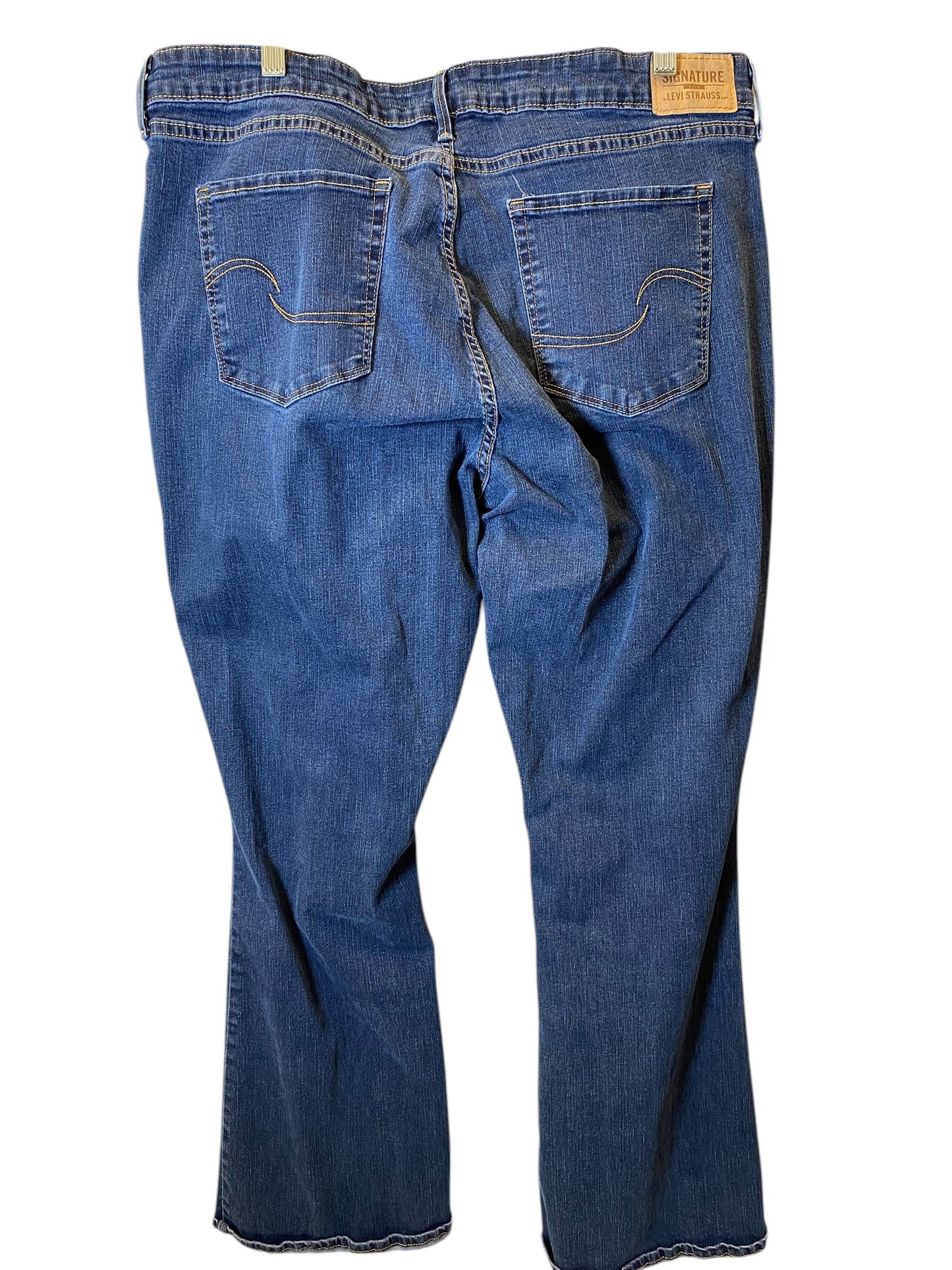 Jeans Boot Cut By Levis Signature In Blue Denim, Size: 14