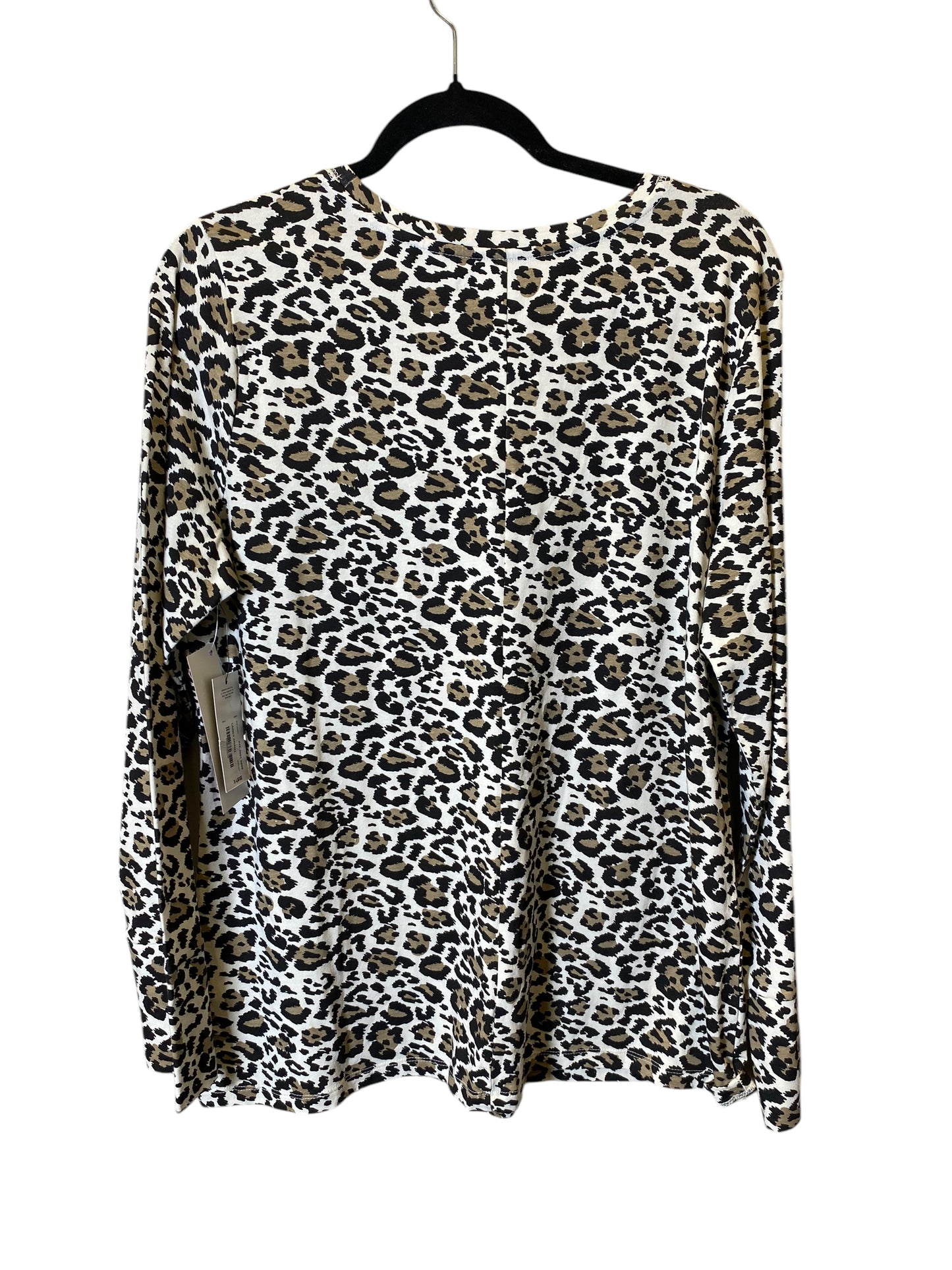 Top Long Sleeve Basic By Ana In Animal Print, Size: Xl