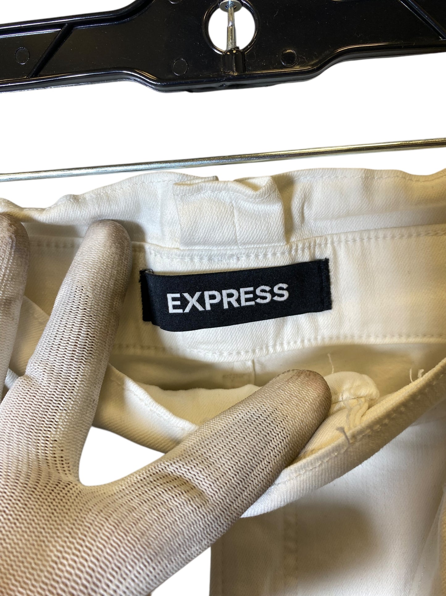 Jeans Skinny By Express In White Denim, Size: 12