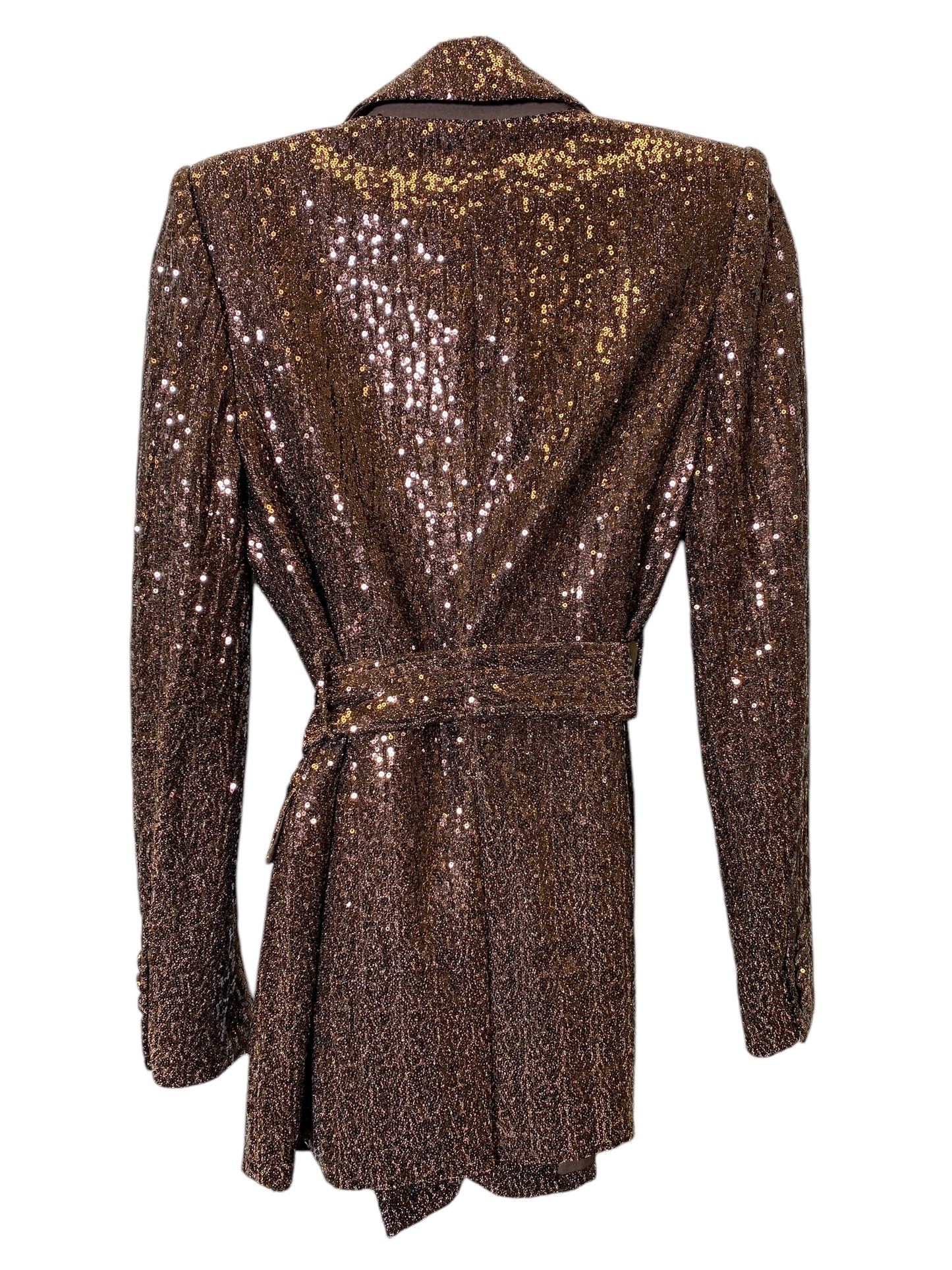 Jacket Designer By Badgley Mischka In Brown, Size: 4