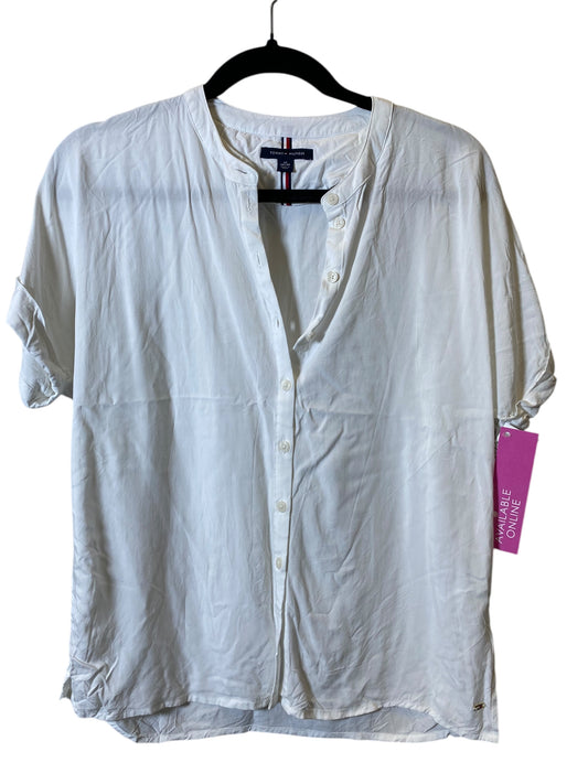 Blouse Short Sleeve By Tommy Hilfiger In White, Size: Xs