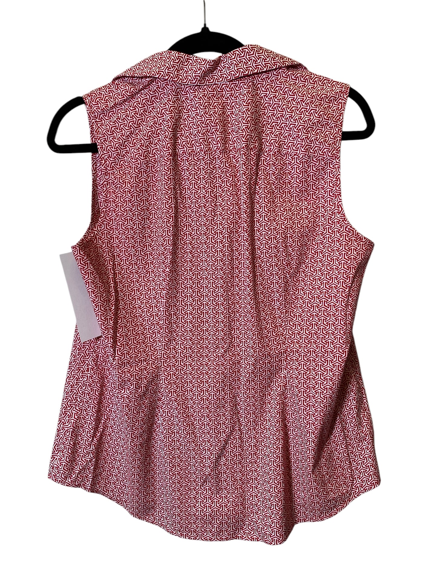 Blouse Sleeveless By Talbots In Red & White, Size: 8