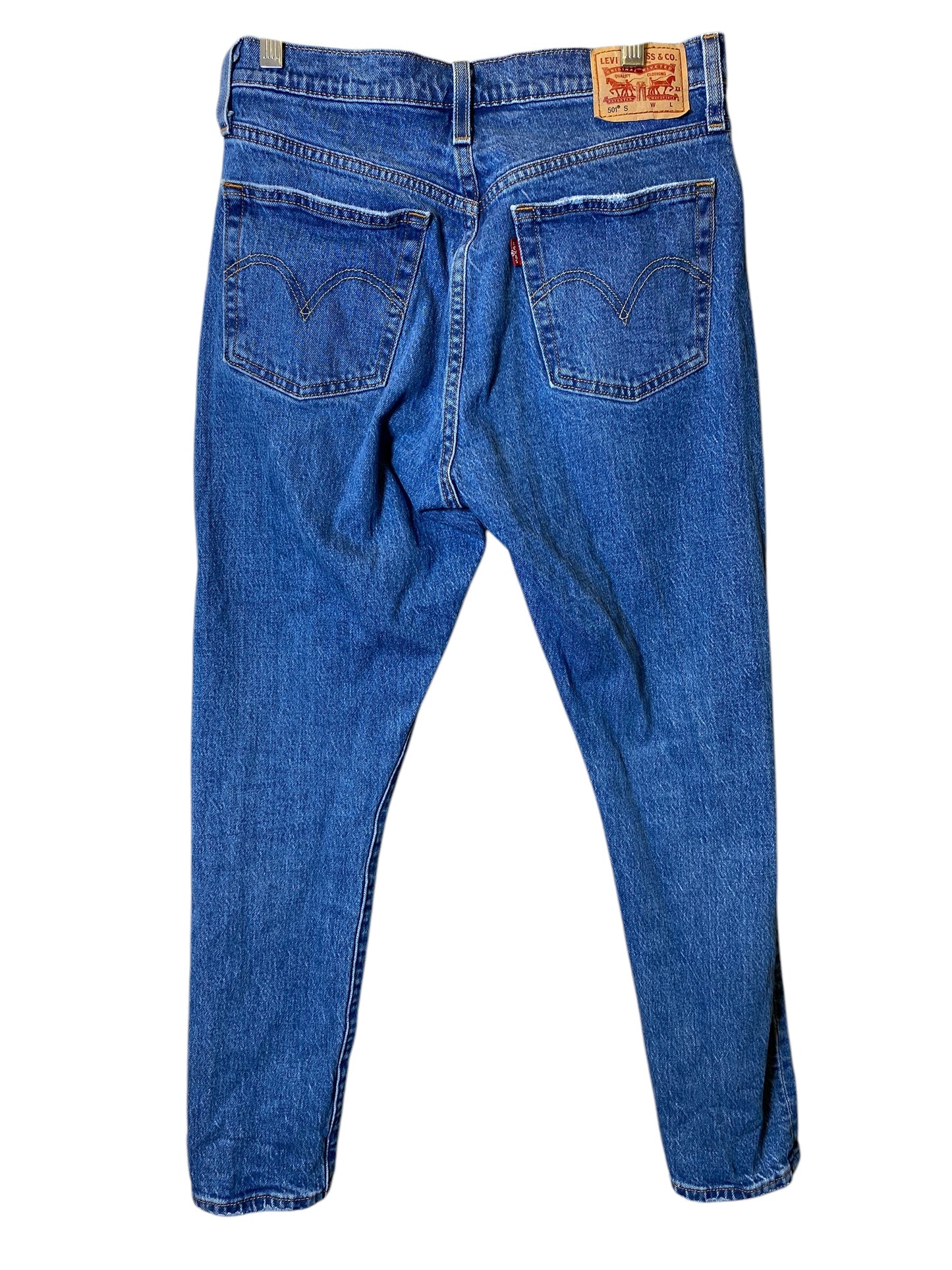 Jeans Skinny By Levis In Blue Denim, Size: S