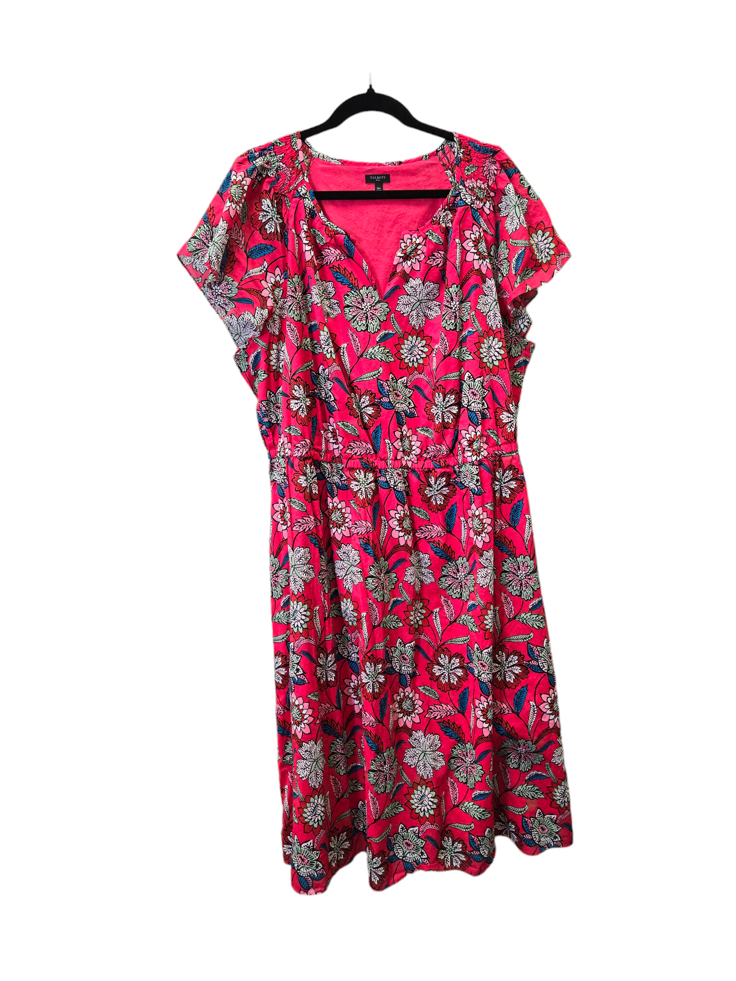 Floral Print Dress Casual Midi Talbots, Size 2x