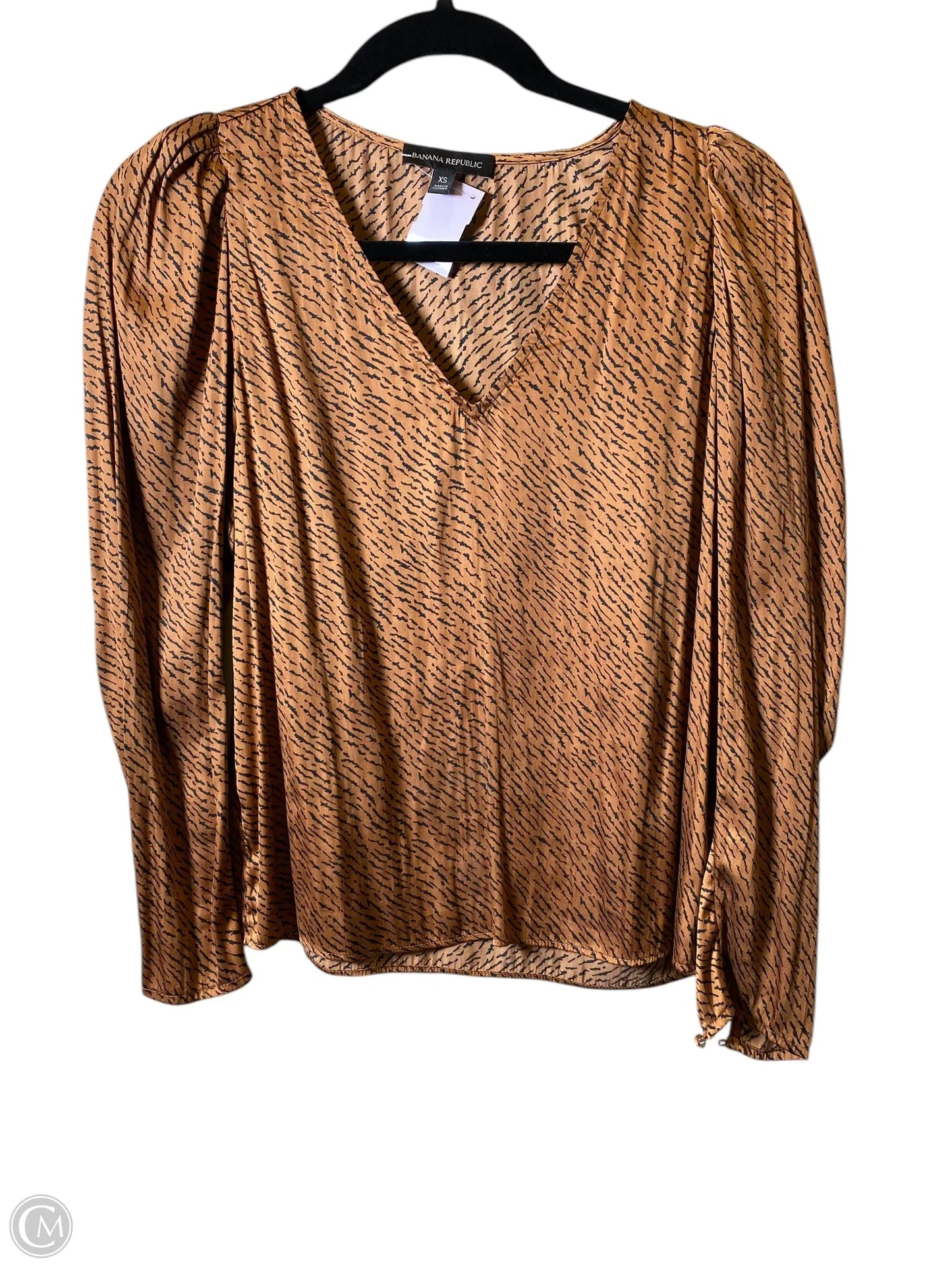 Top Long Sleeve By Banana Republic In Bronze, Size: Xs