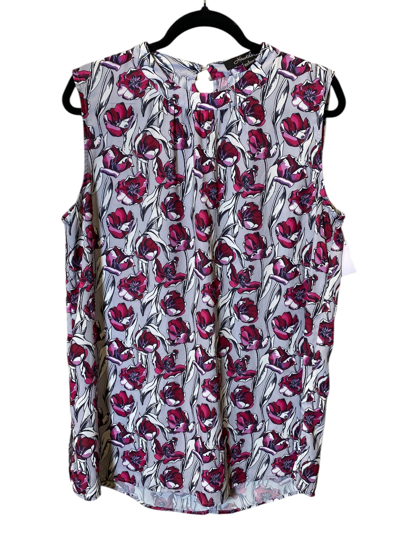 Top Sleeveless By Hawthorn In Floral Print, Size: L