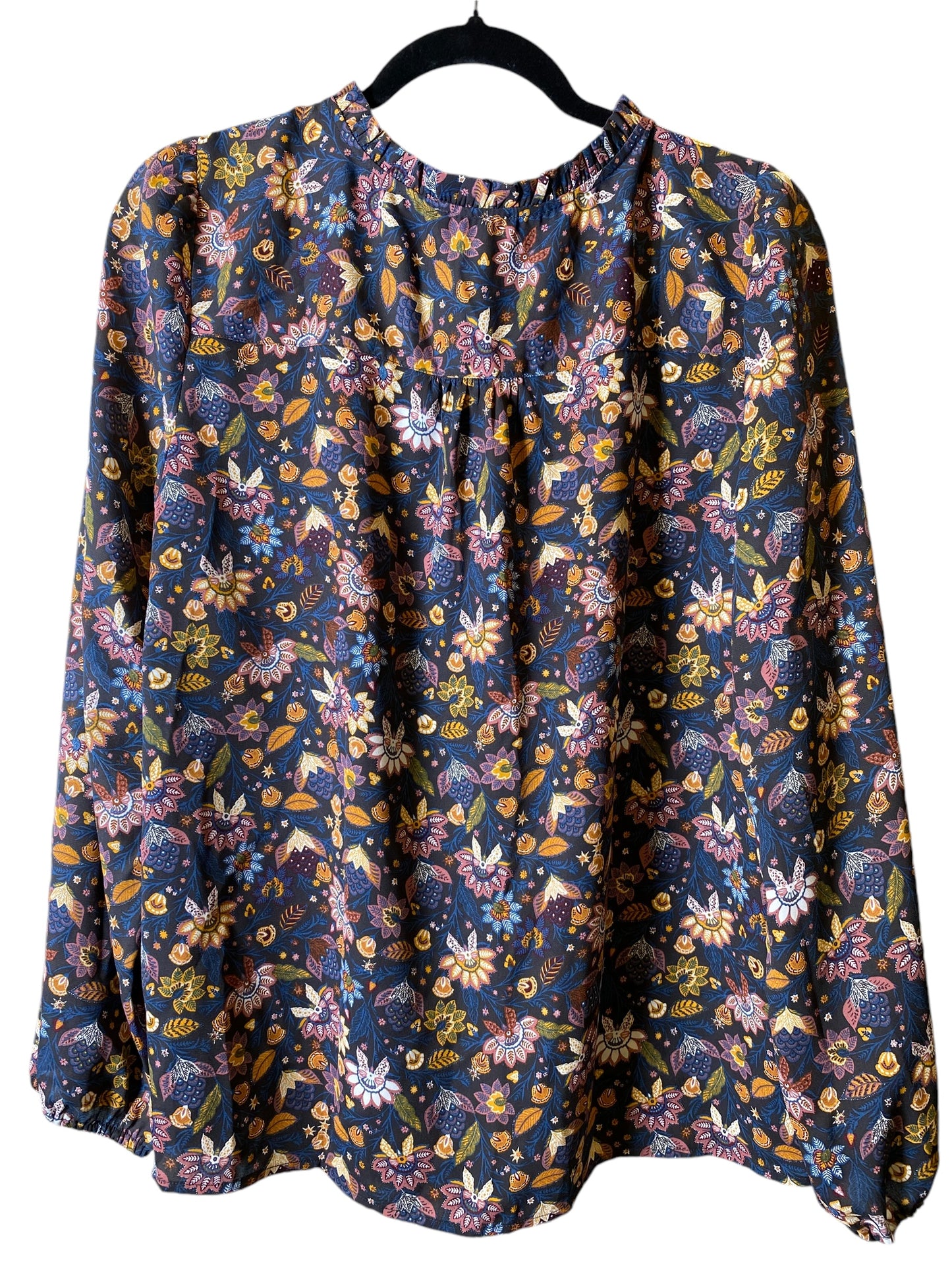 Top Long Sleeve By Loft In Floral Print, Size: L