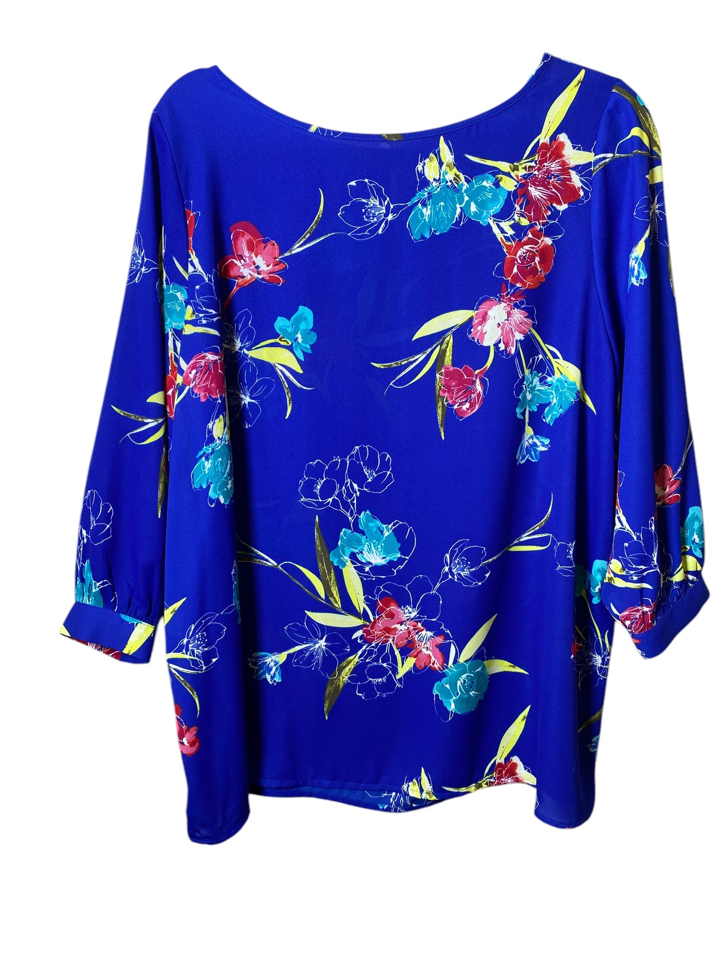 Top 3/4 Sleeve By Apt 9 In Floral Print, Size: Xl